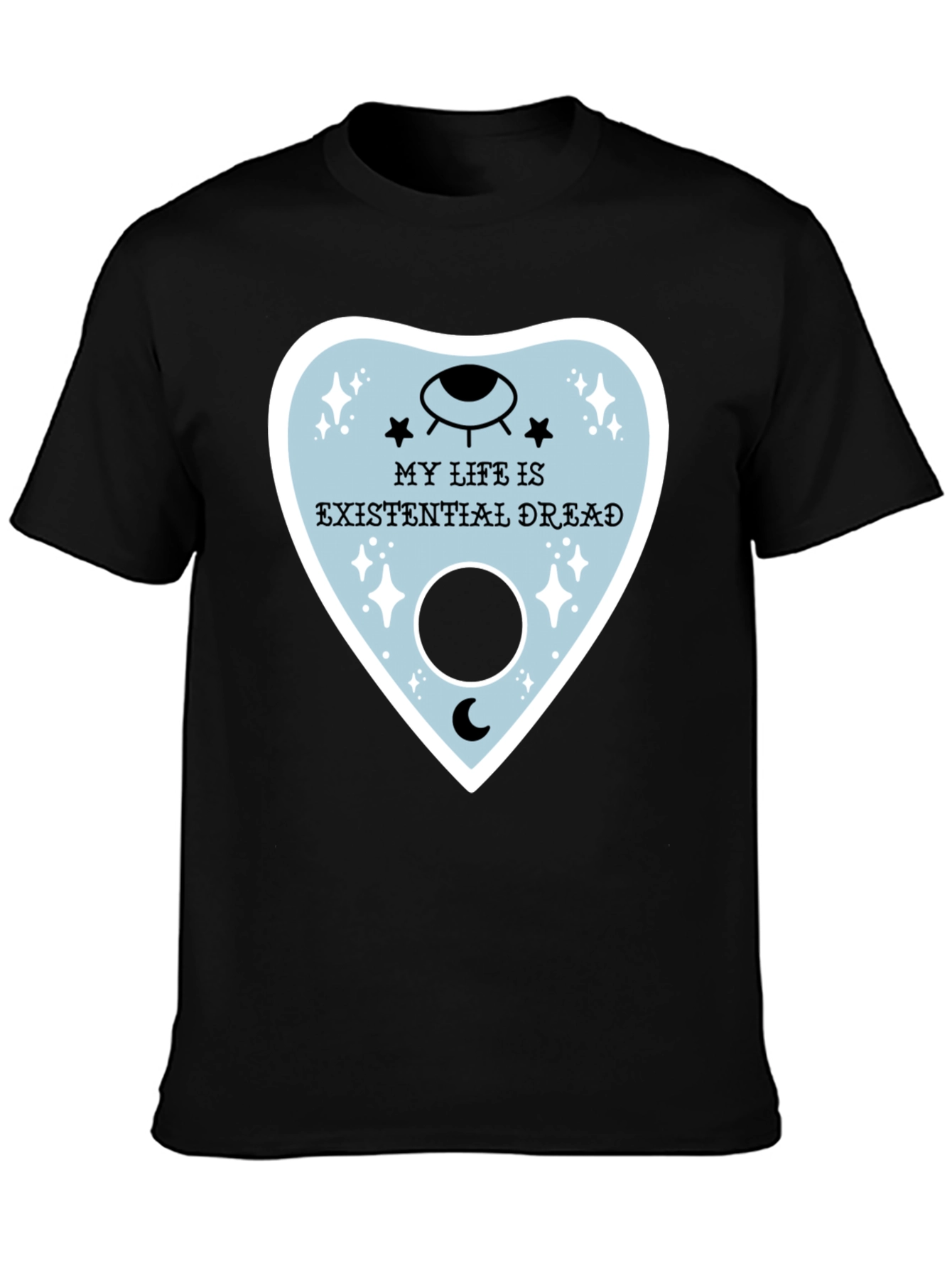 Black Existential Dread Graphic Tee - Unisex Black T-Shirt view 3