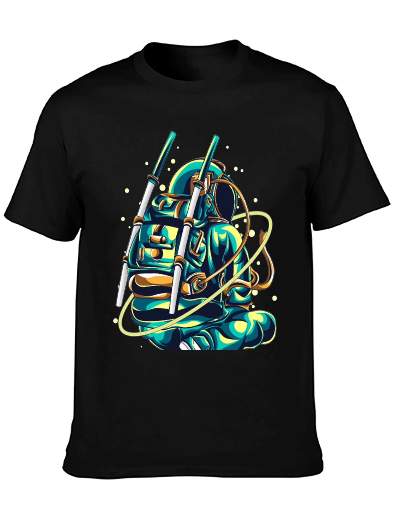 Black Astronaut Graphic T-Shirt - Cool Space Design view 3