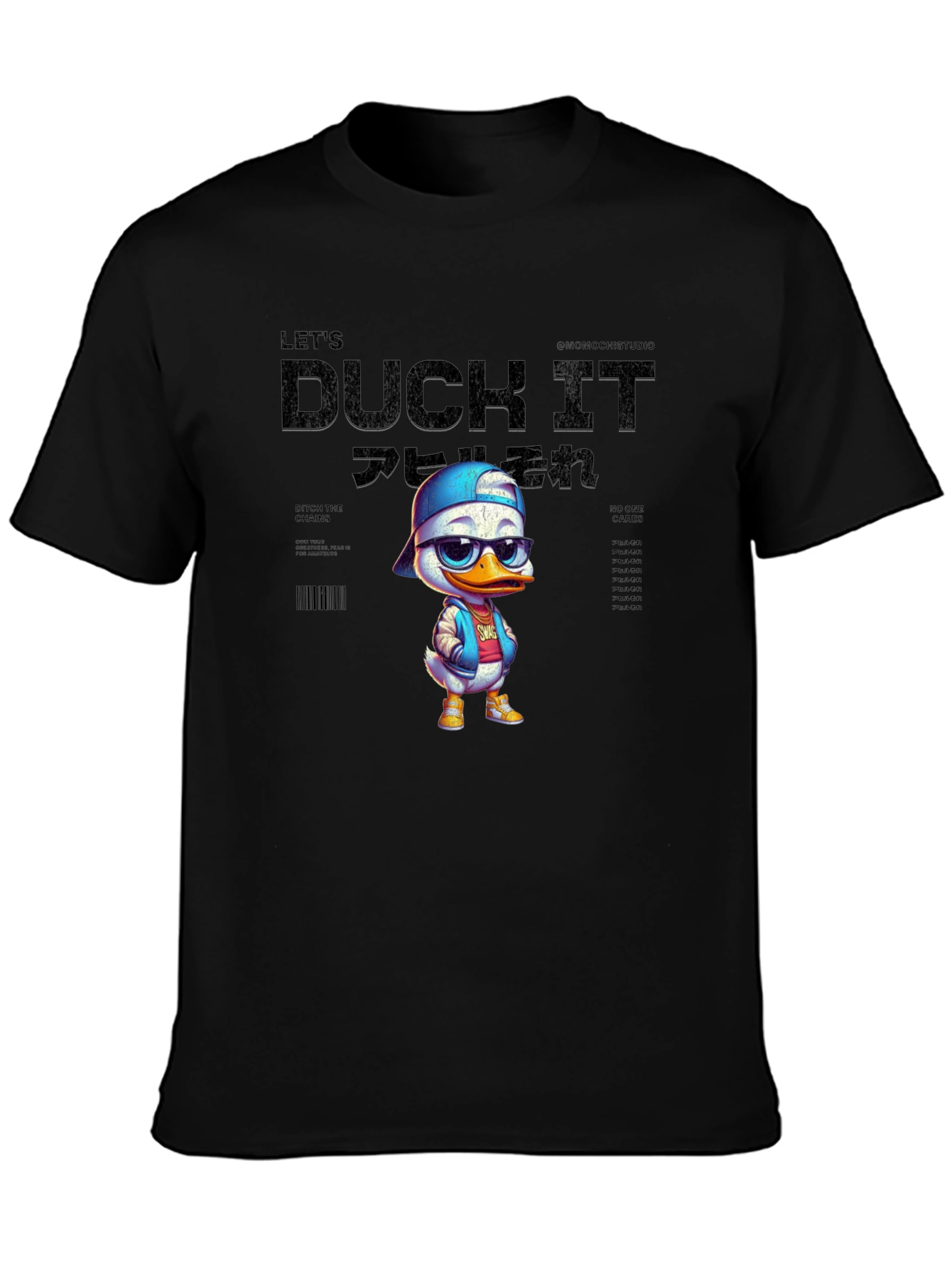Black Cool Duck Graphic Tee - Unisex Black T-Shirt view 3