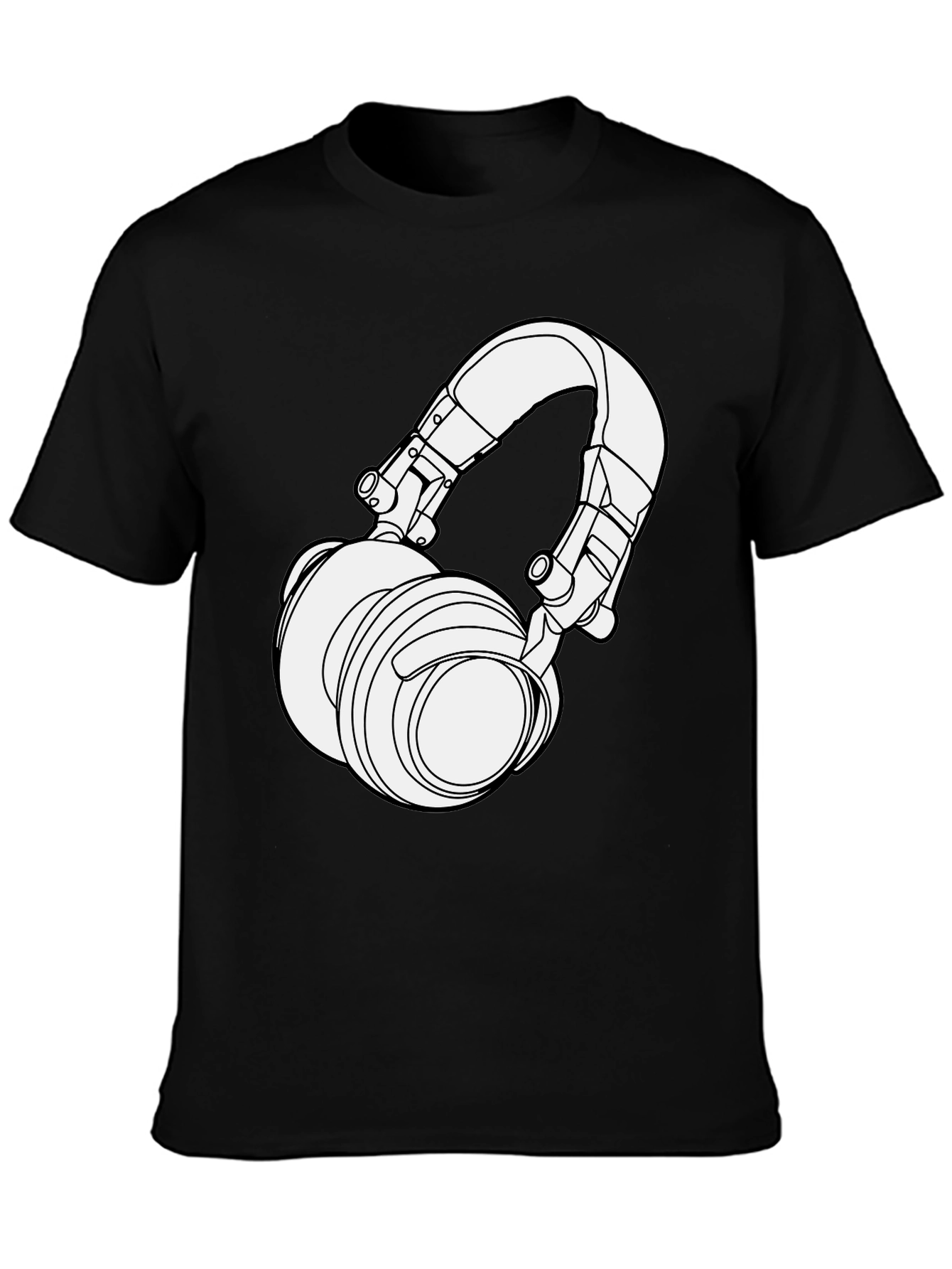 Black Headphone Graphic T-Shirt - Stylish Music Lover Tee view 3