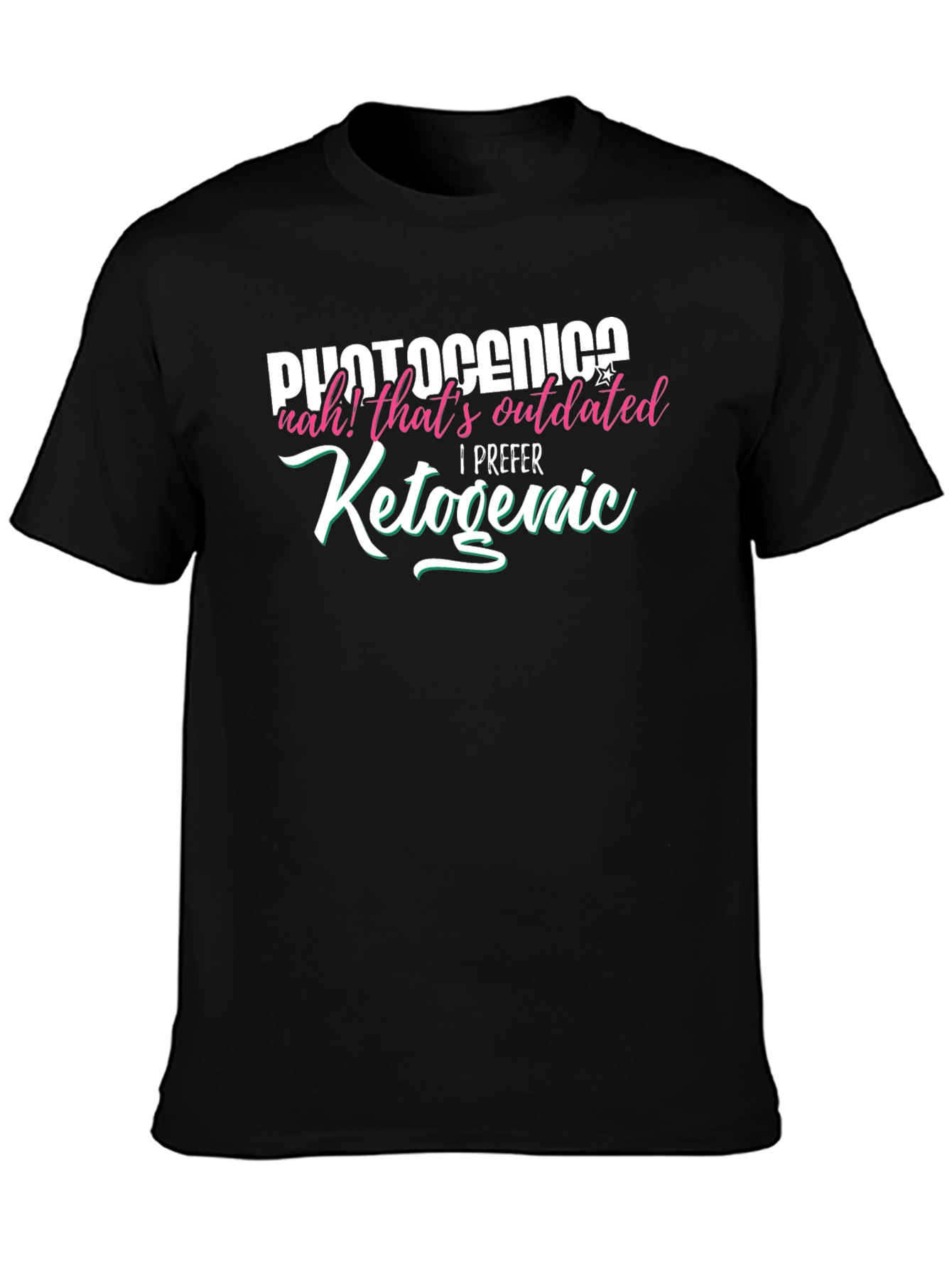 Black Funny Ketogenic Diet T-Shirt Black view 3