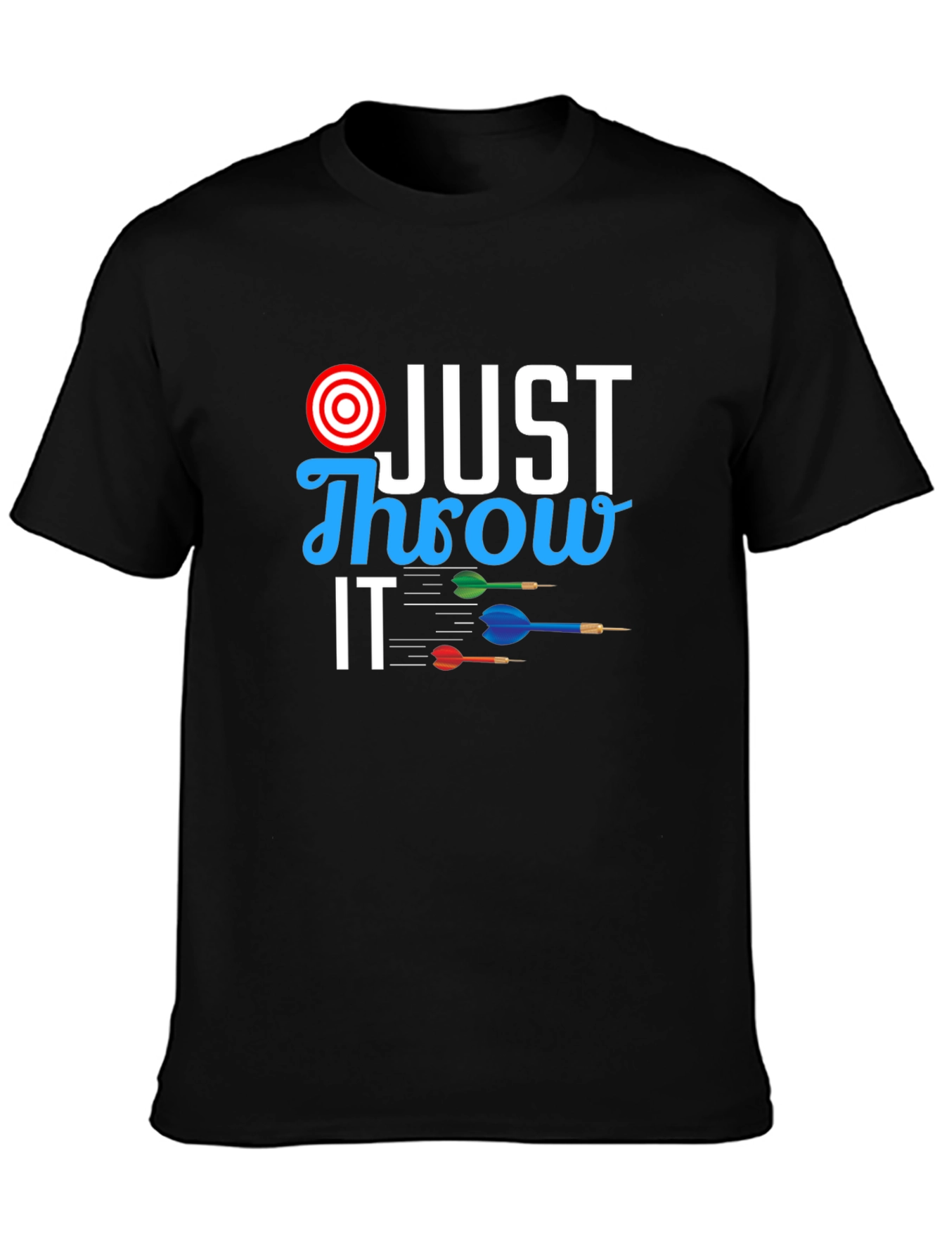 Black Just Throw It T-Shirt - Dart Design view 3