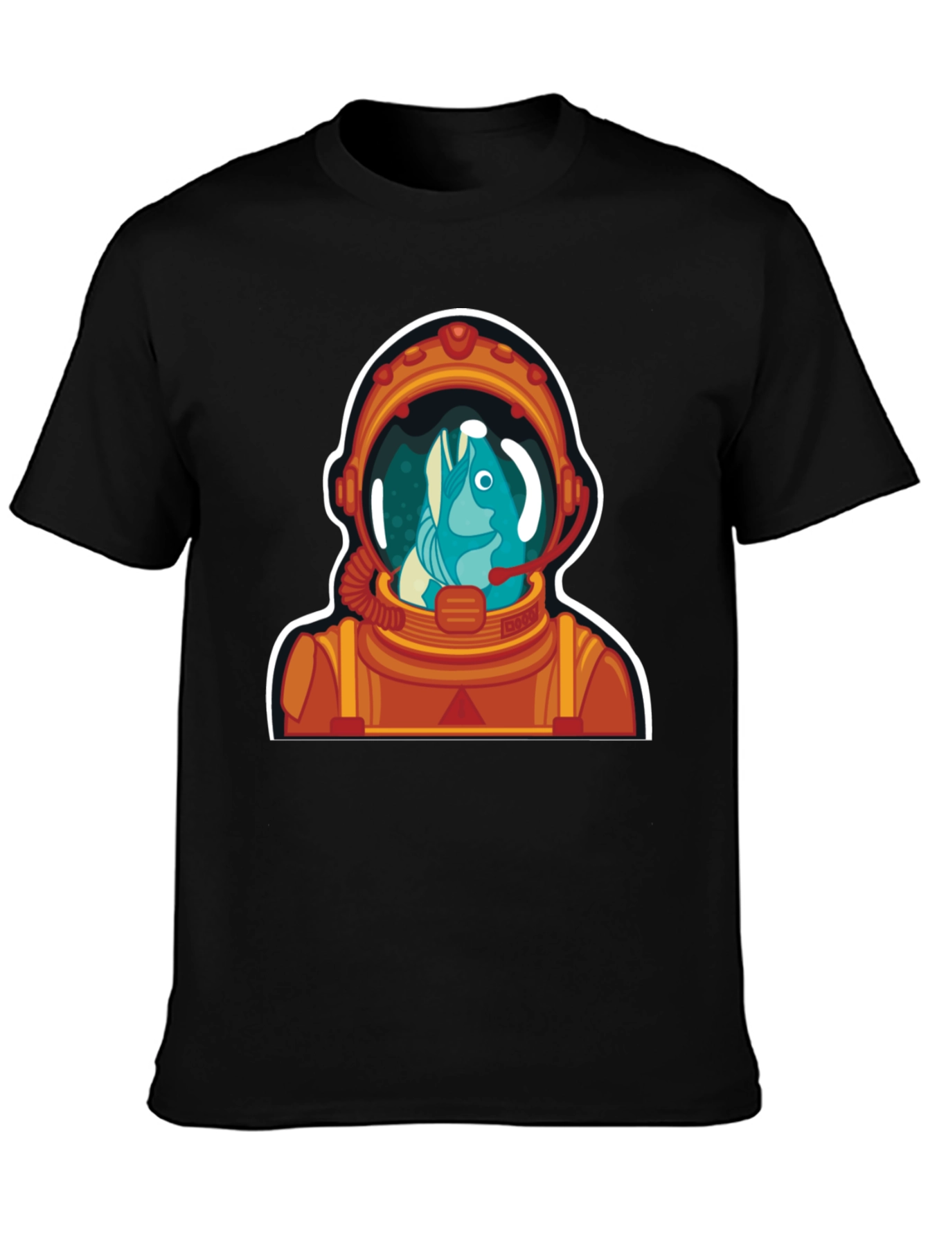 Black Astronaut Fish Graphic Tee - Space Humor view 3