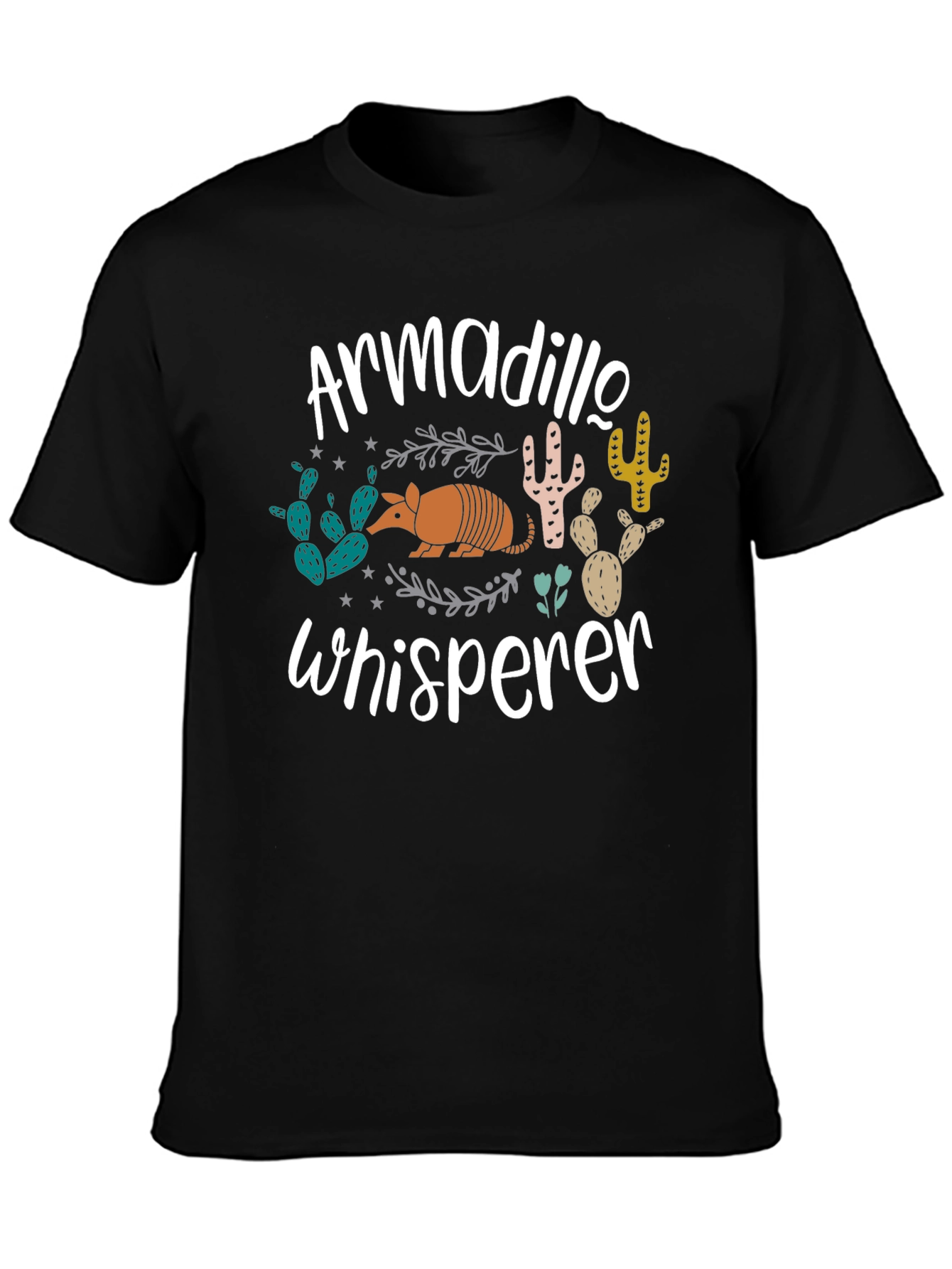 Black Armadillo Whisperer Graphic T-Shirt view 3