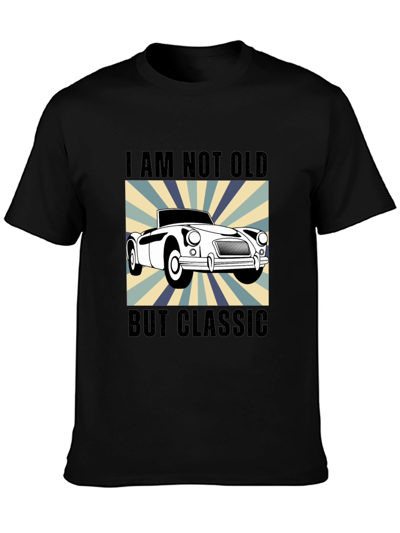 Black Classic Car T-Shirt - I Am Not Old But Classic view 3