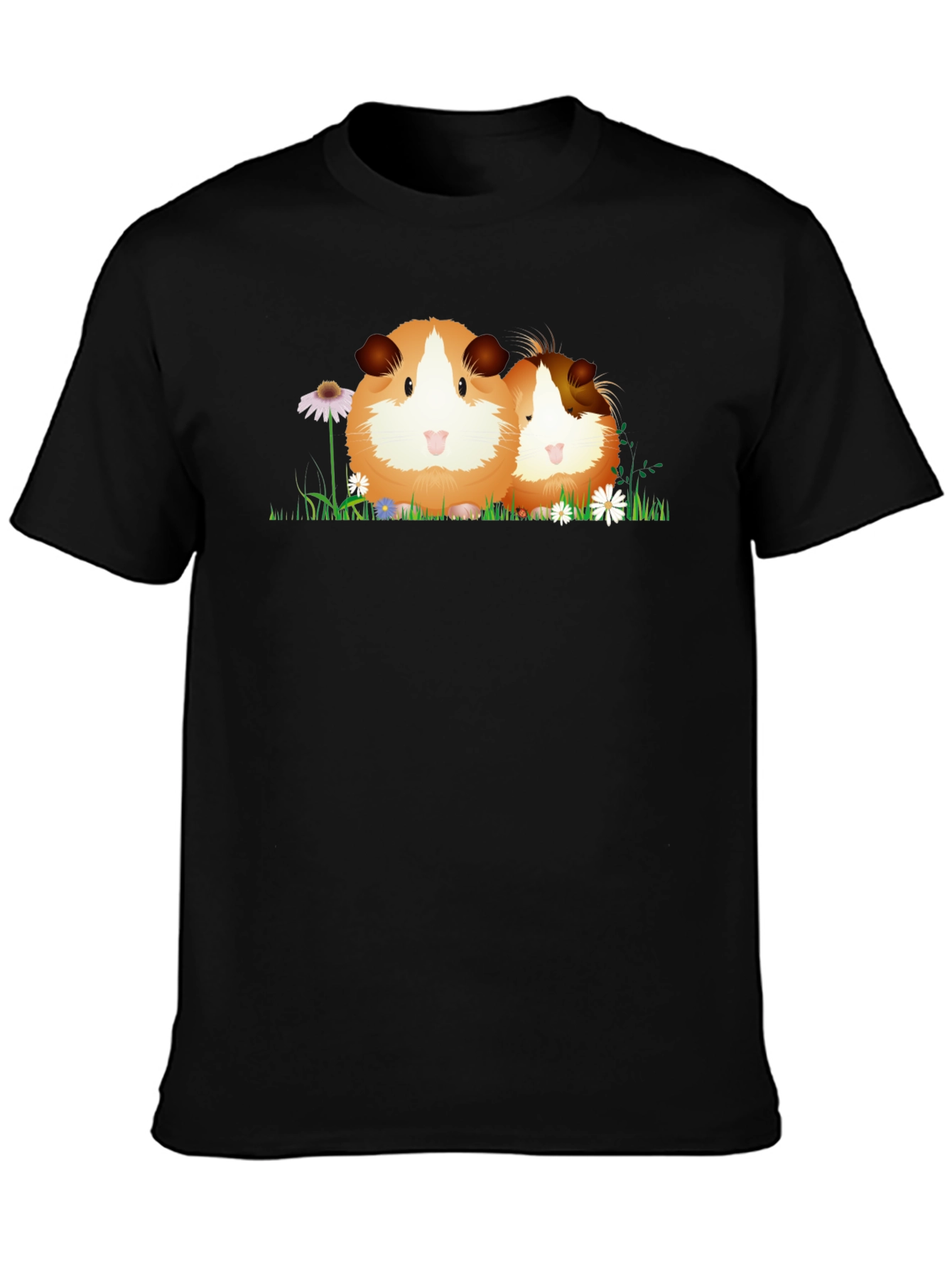 Black Guinea Pig Graphic Tee - Cute Animal Lover Shirt view 3