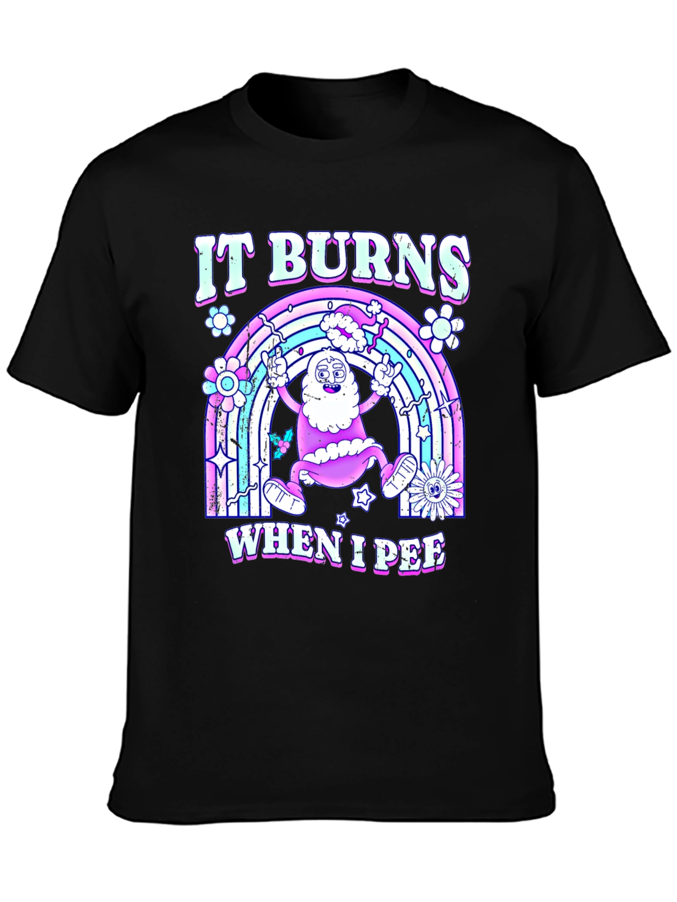 Black It Burns When I Pee T-Shirt view 3