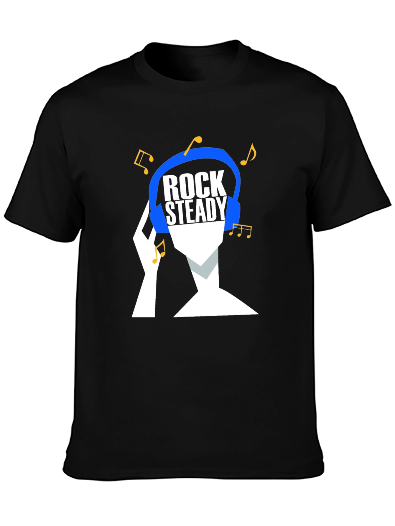 Black Rock Steady Music T-Shirt - Cool Graphic Tee view 3
