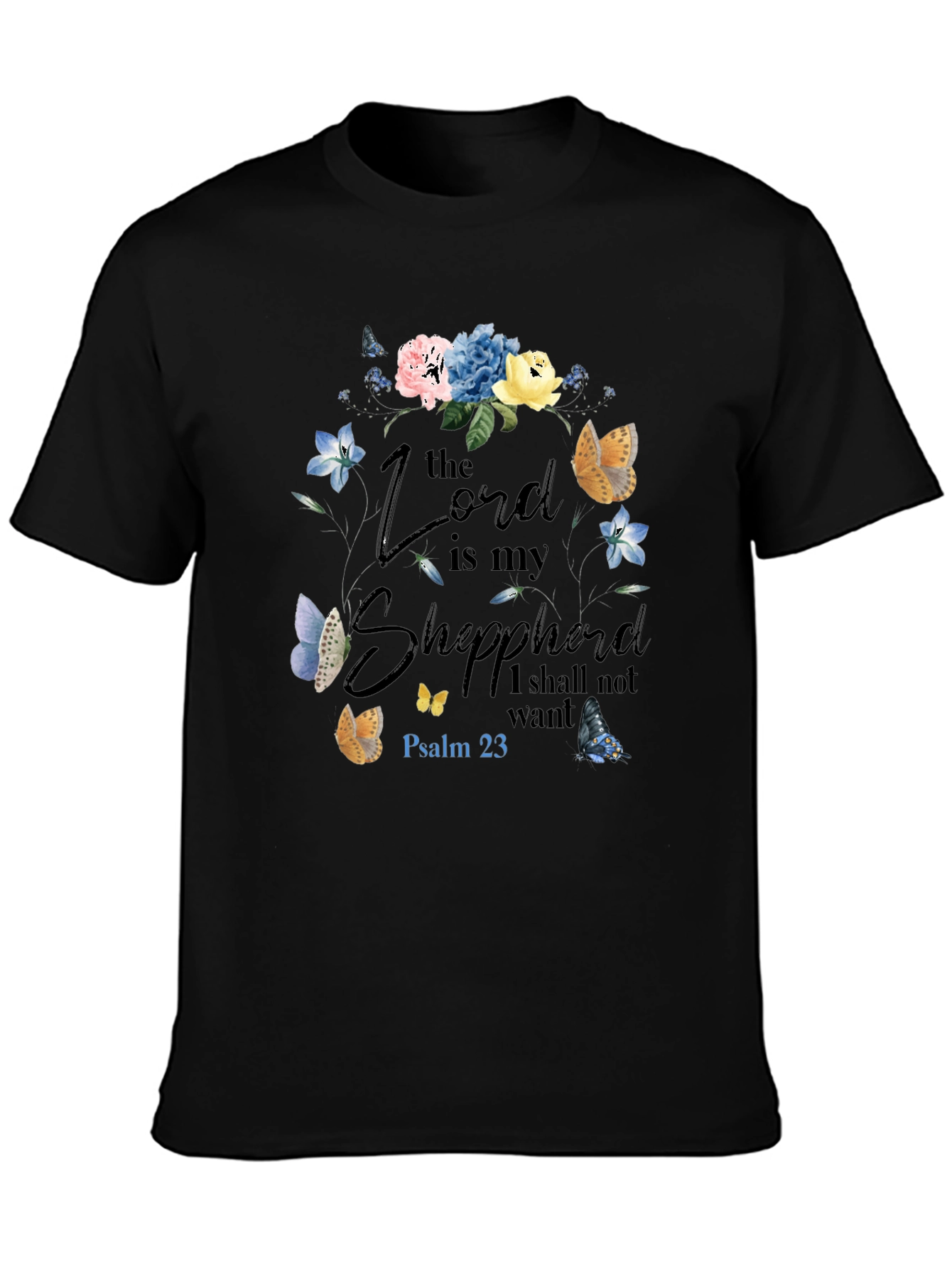Black The Lord is My Shepherd Graphic T-Shirt view 3