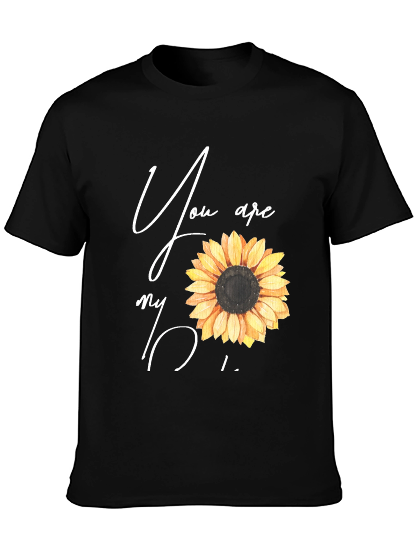 Black Sunflower Graphic Tee - You Are My Sunshine Black T-Shirt view 3