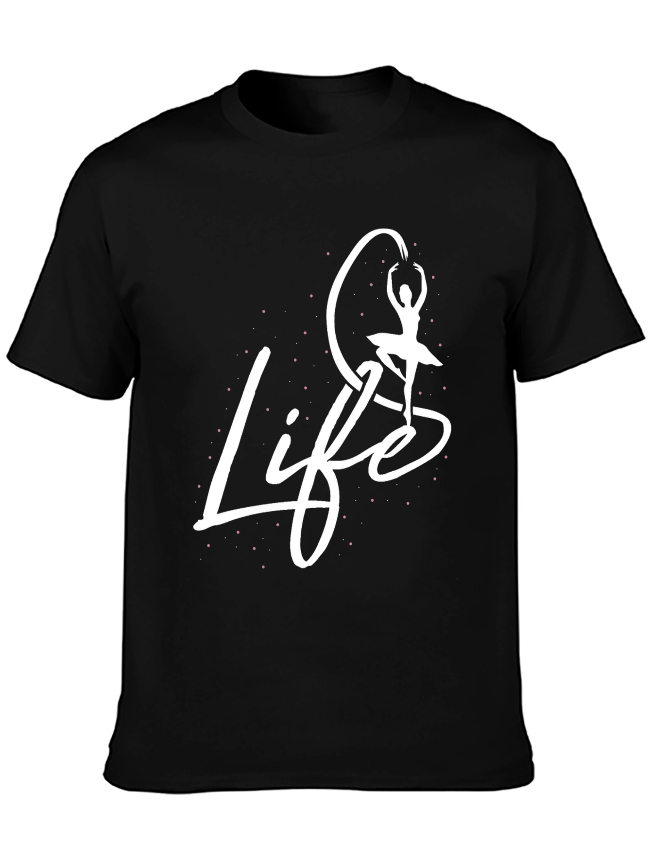 Life Dance T-Shirt Black Cotton Graphic Tee - 3