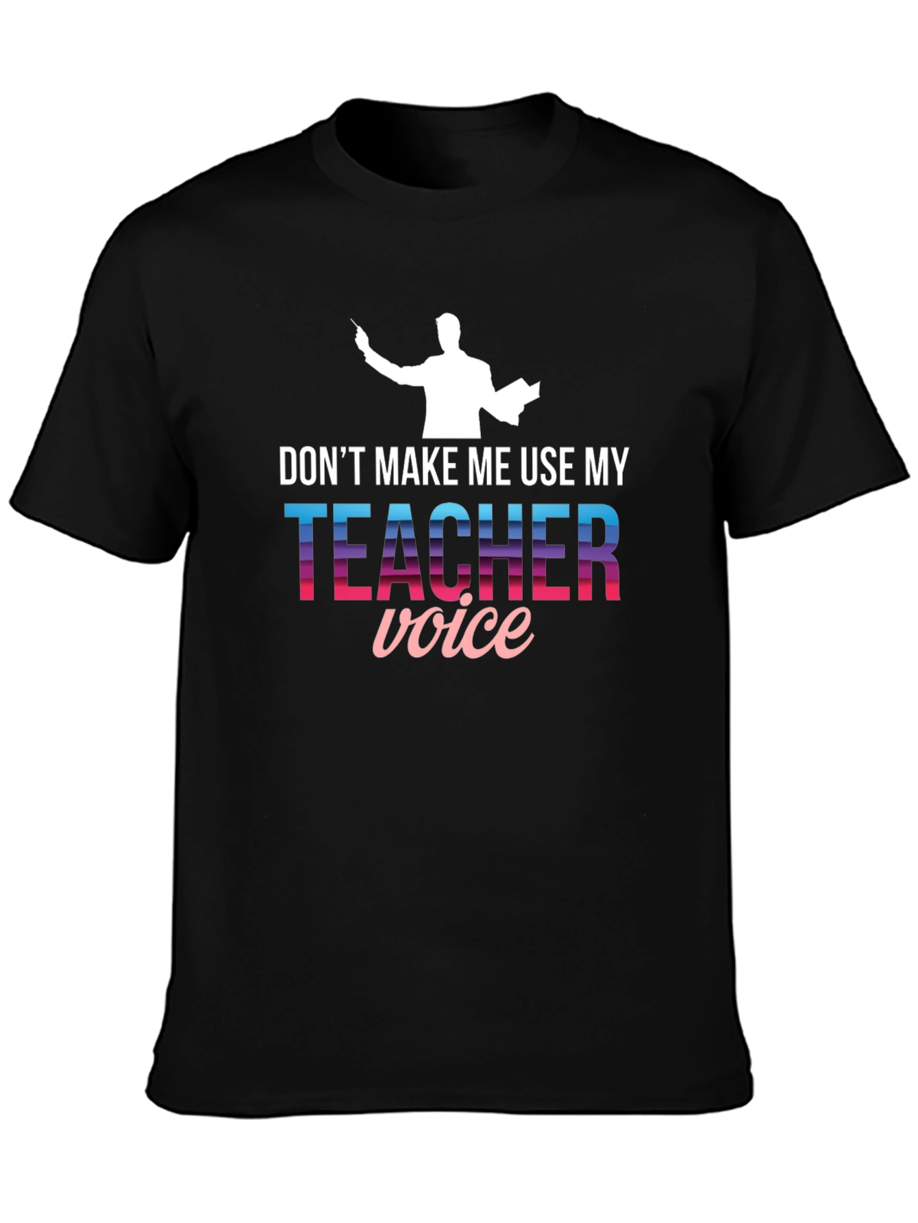Black Teacher Voice Graphic Tee - Funny Teacher Shirt view 3