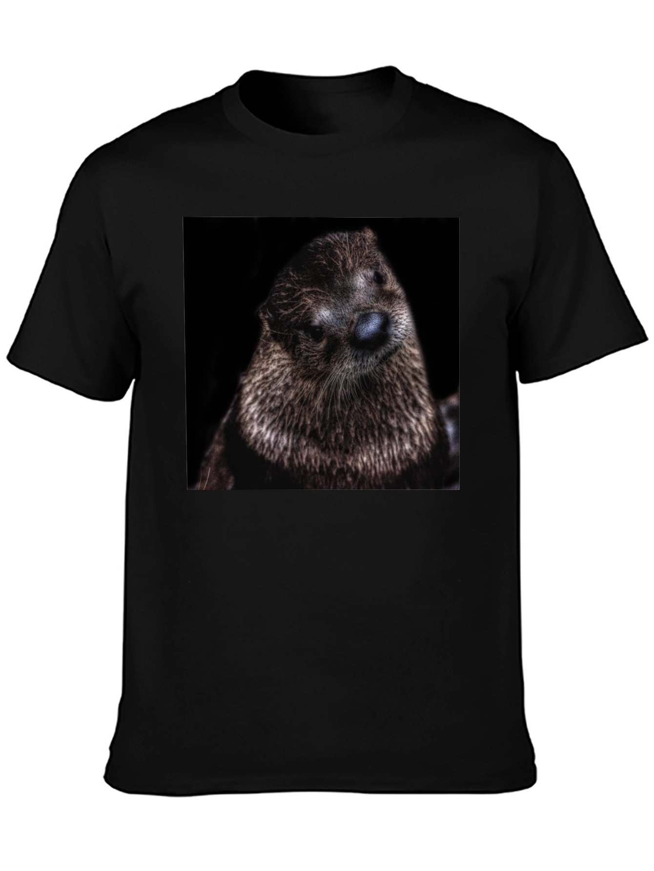Black Otter Portrait Graphic T-Shirt view 3