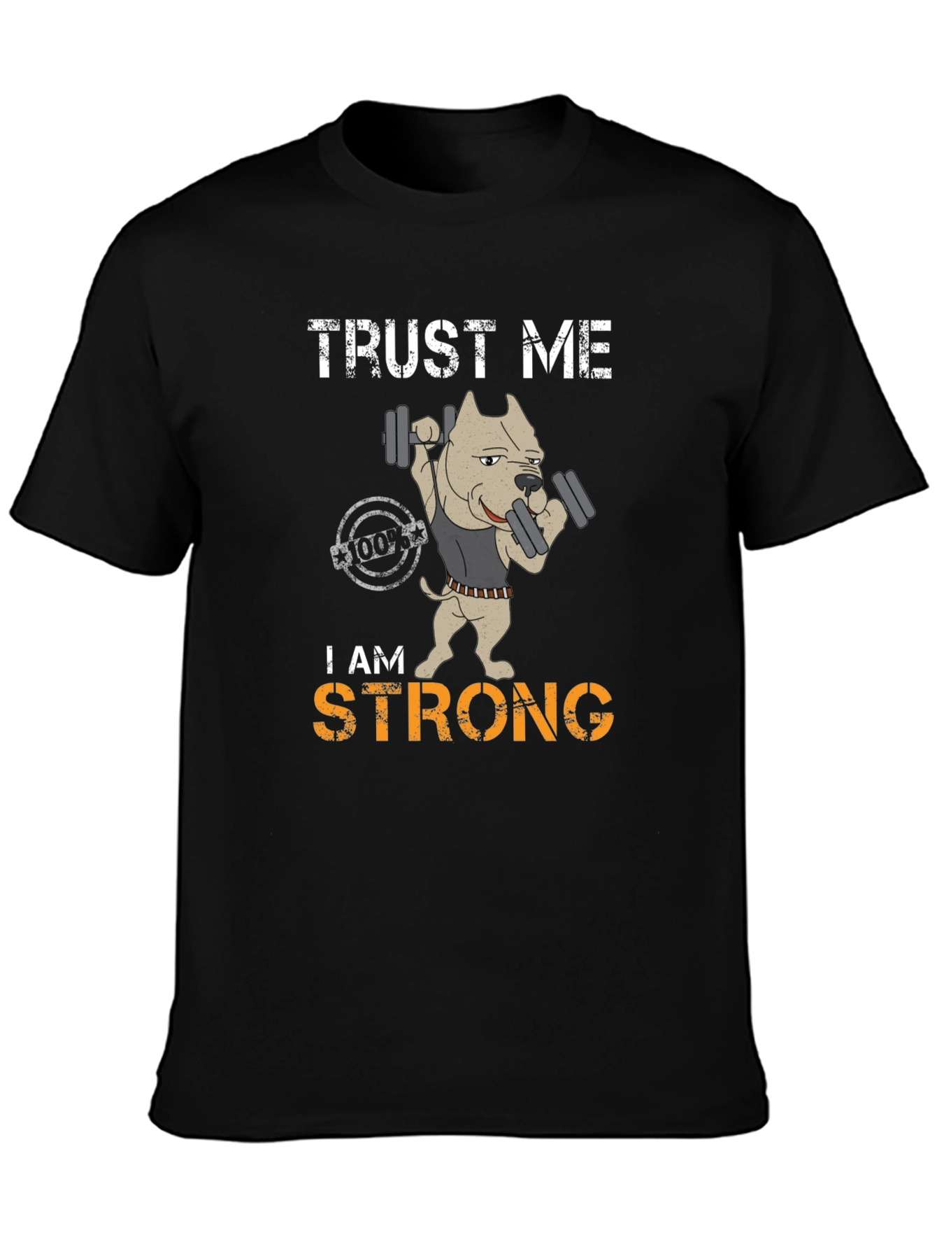 Black Trust Me I am Strong Graphic T-Shirt view 3