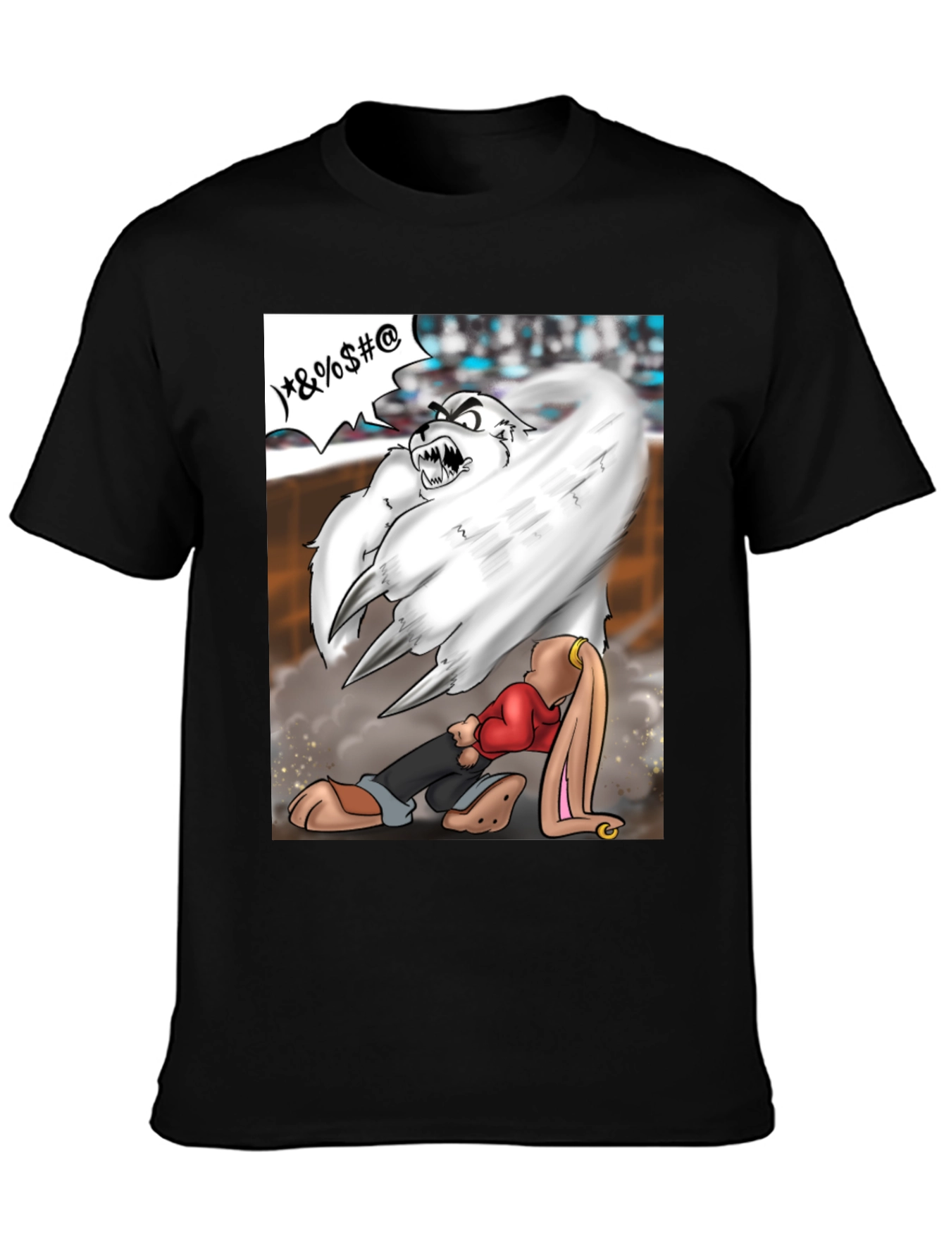 Black Cartoon Graphic T-Shirt view 3