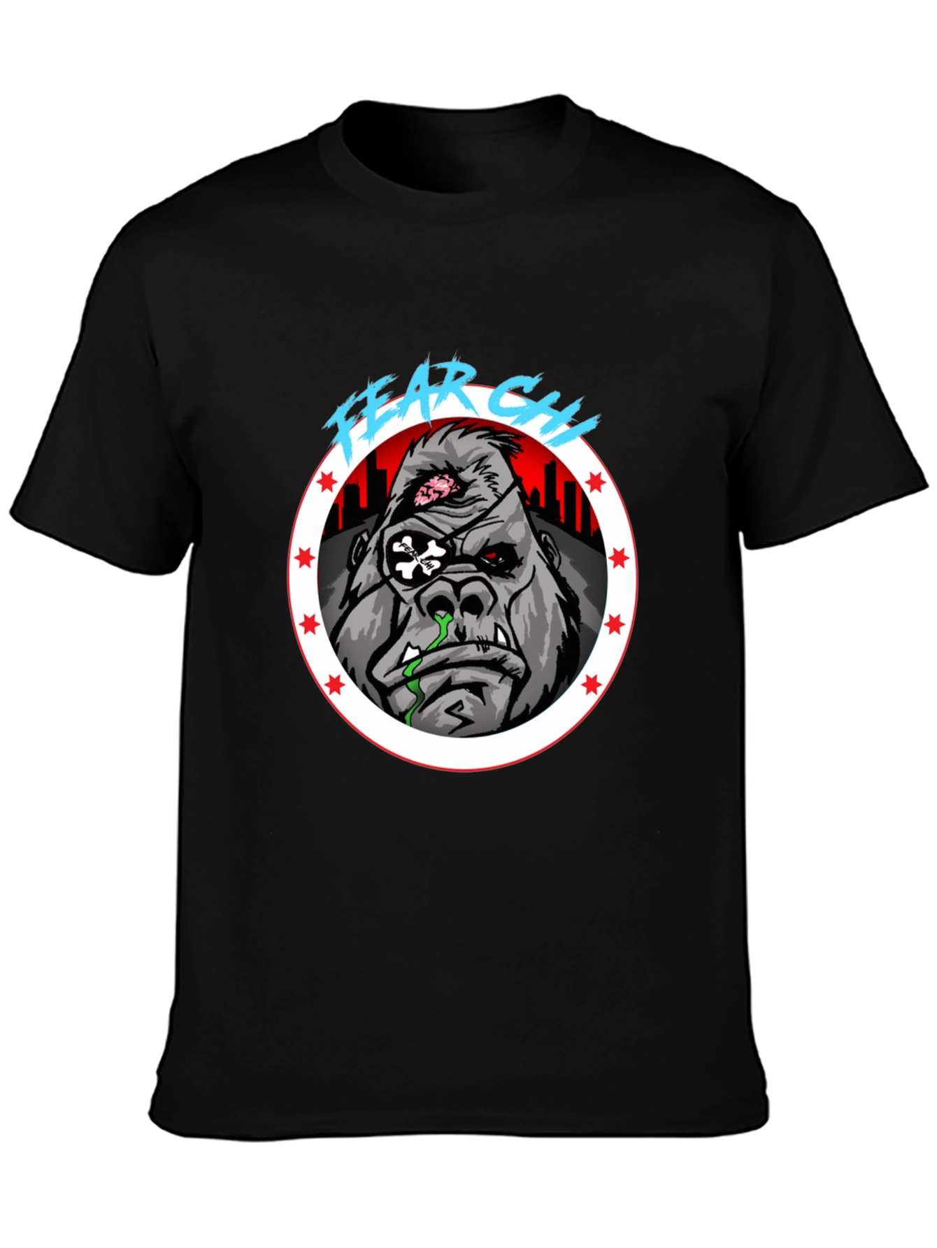 Black Fear City Gorilla Graphic Tee view 3