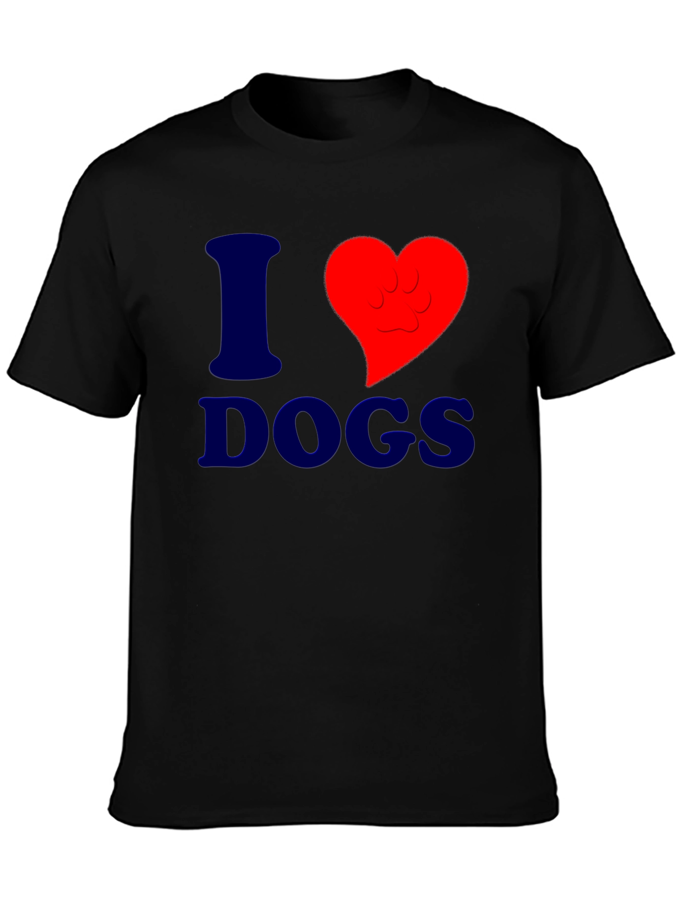 Black I Heart Dogs Graphic Tee - Stylish & Comfortable view 3