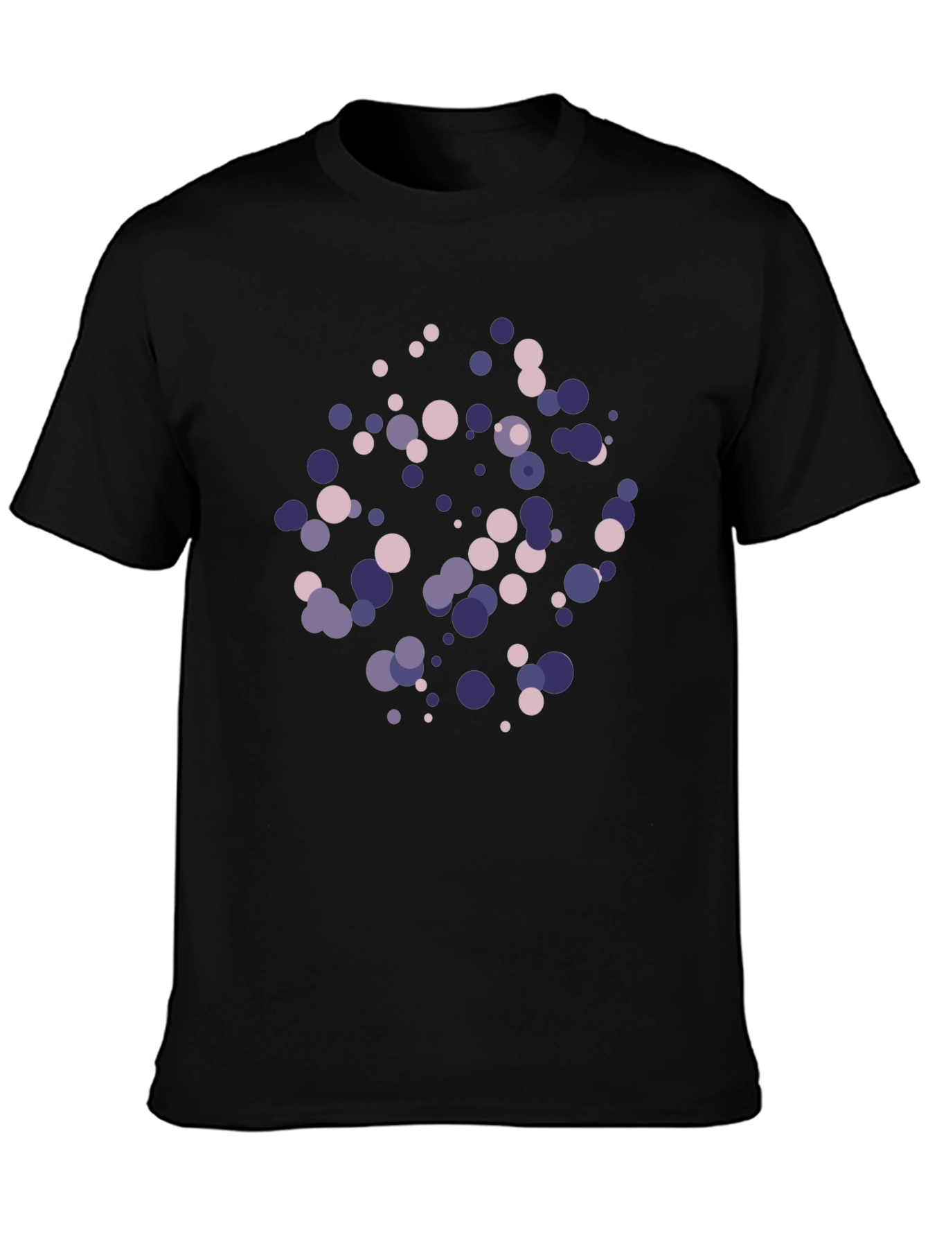 Black Modern Abstract Dot T-Shirt view 3