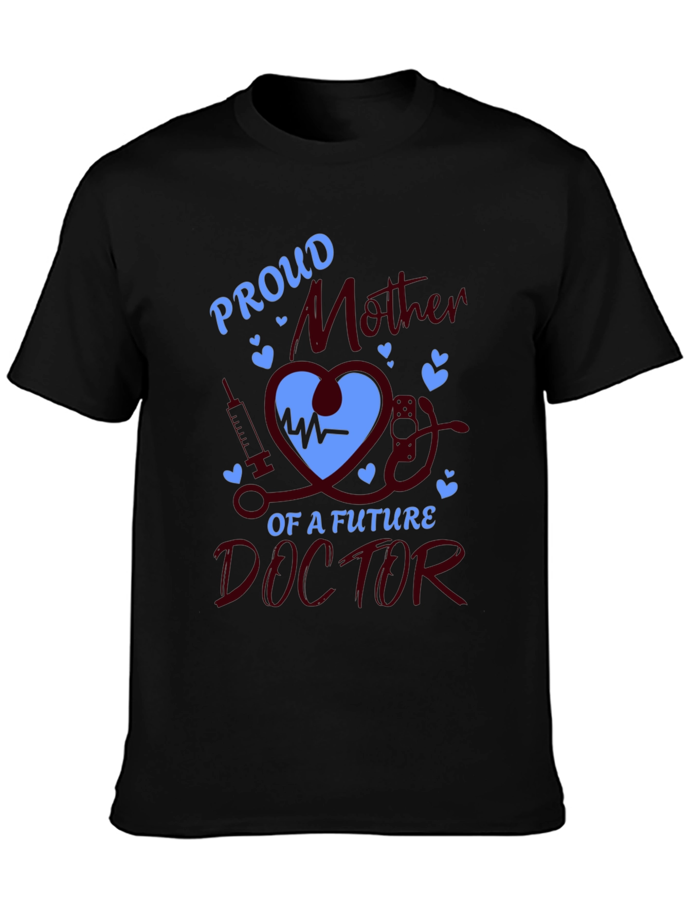Black Proud Mother of Future Doctor T-Shirt view 3