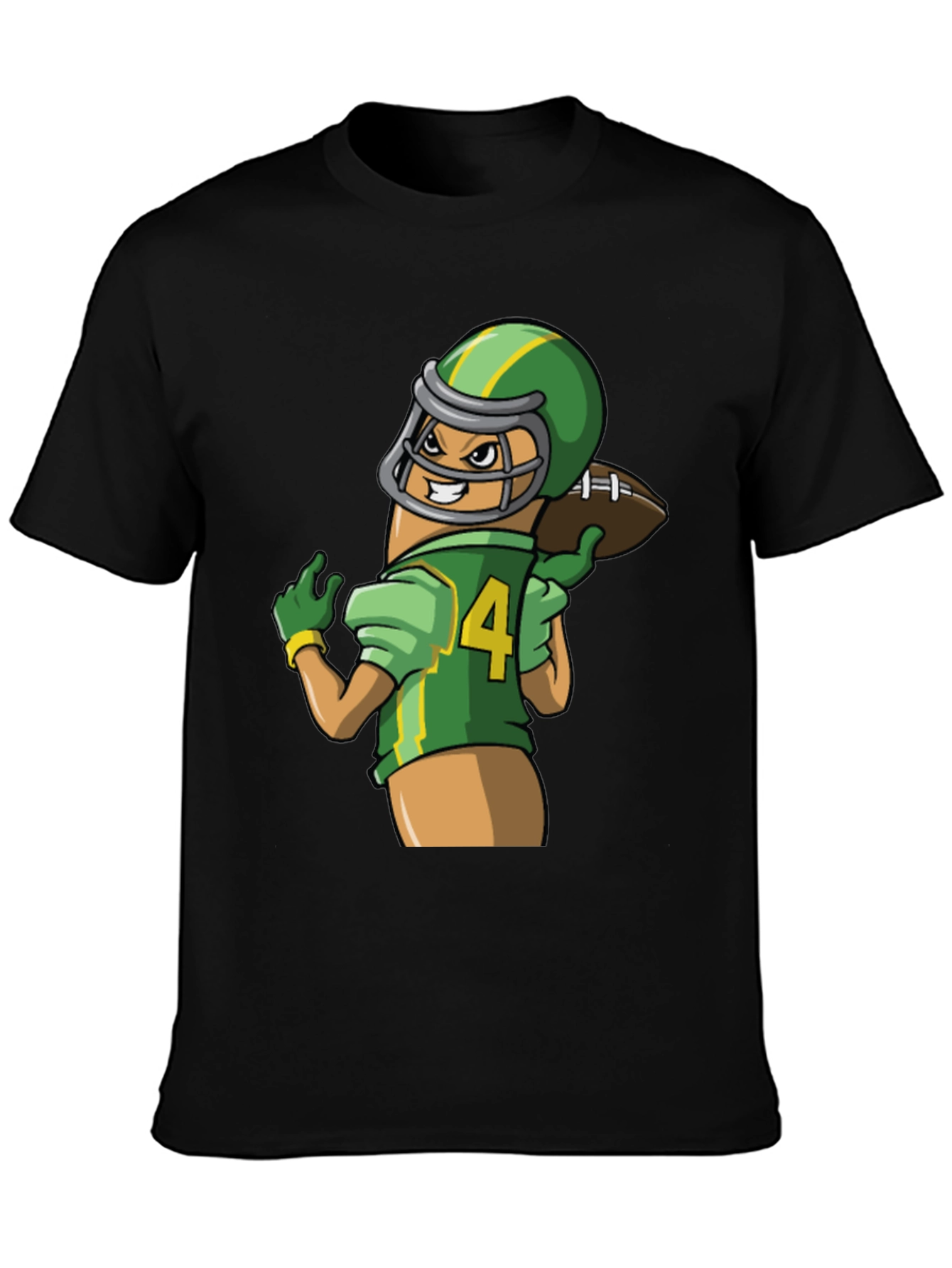 Black Funny Football Sausage Graphic Tee - Black view 3