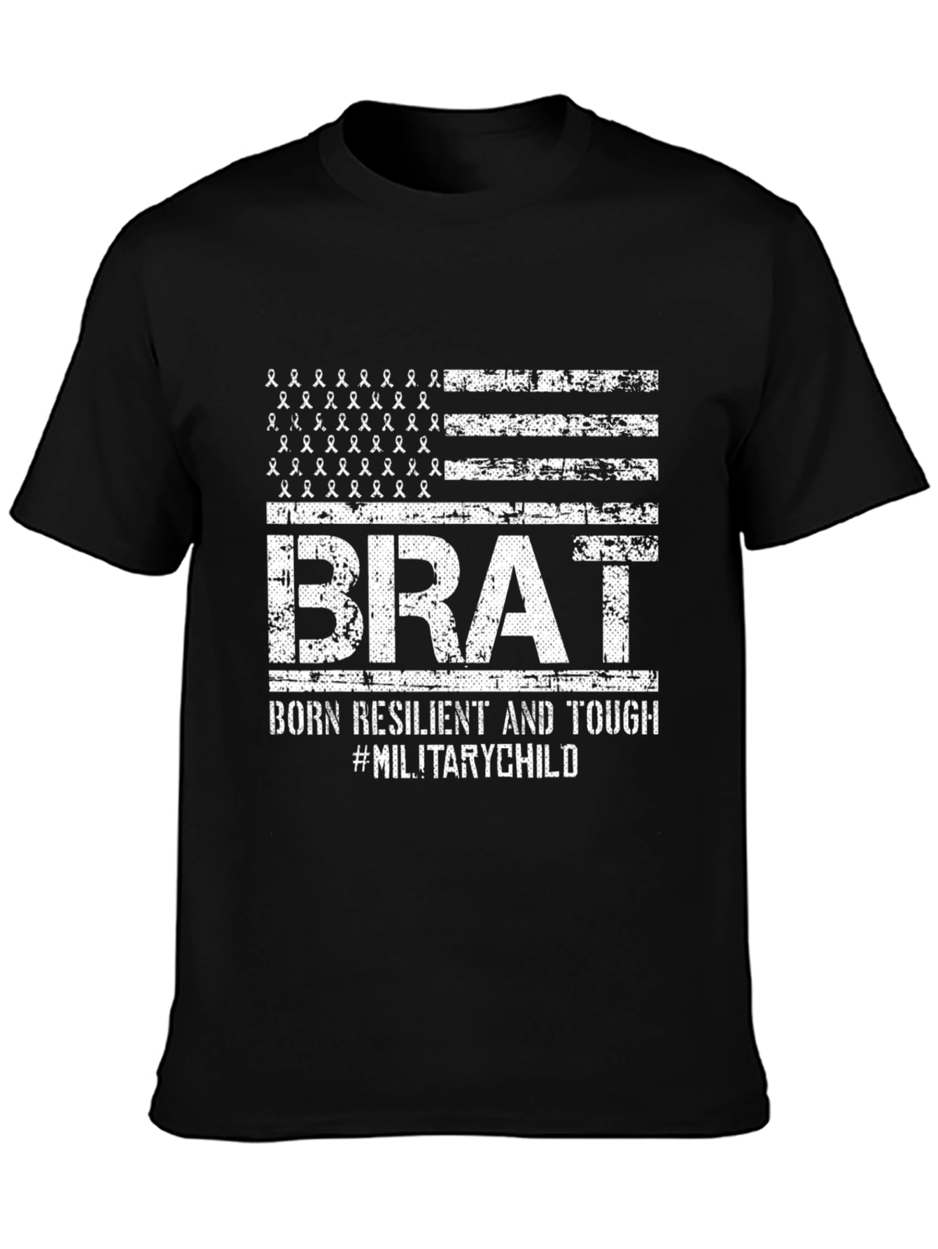 Black Military Brat T-Shirt - Born Resilient & Tough view 3