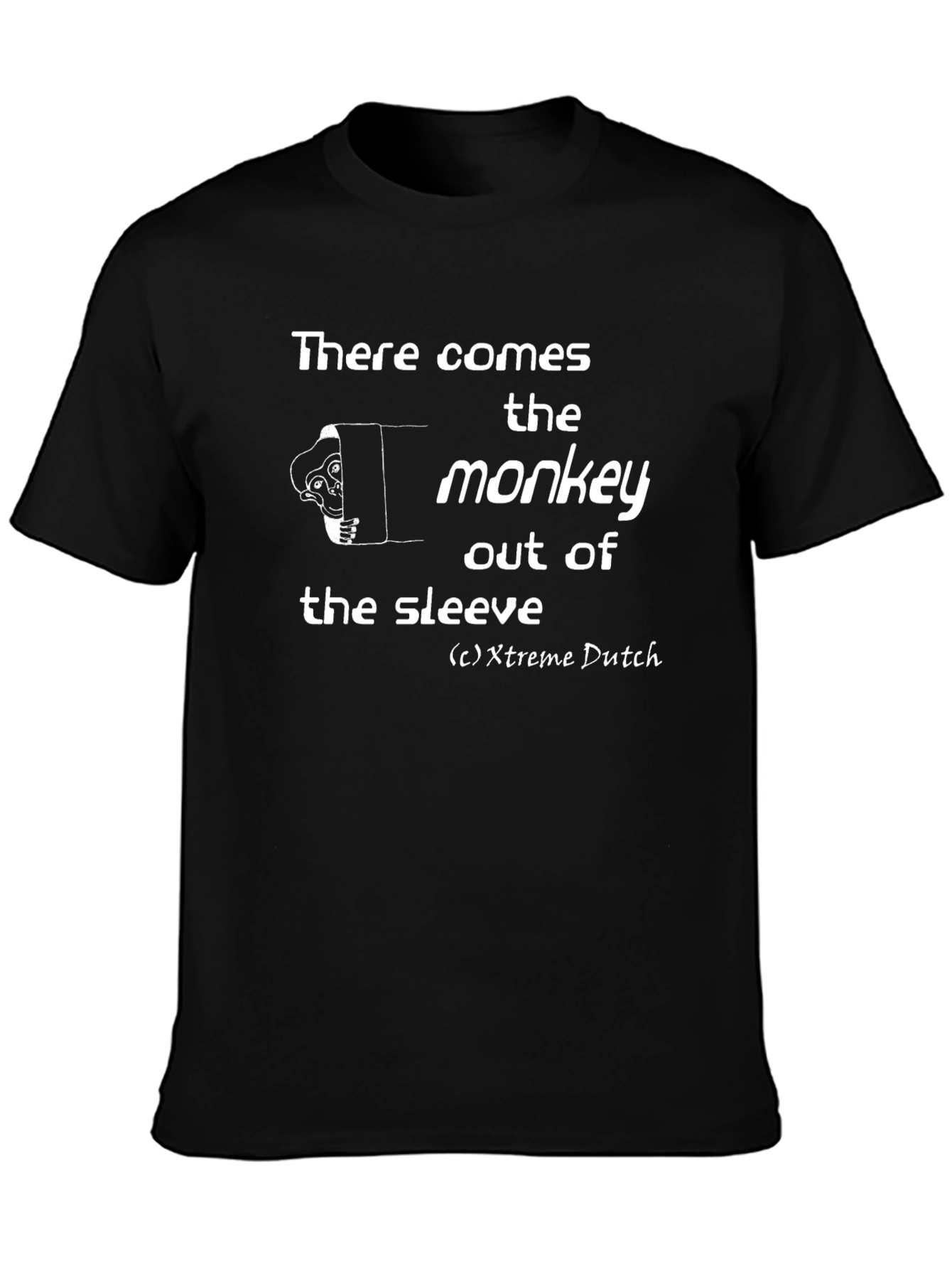 Black Monkey Out of the Sleeve Graphic T-Shirt view 3