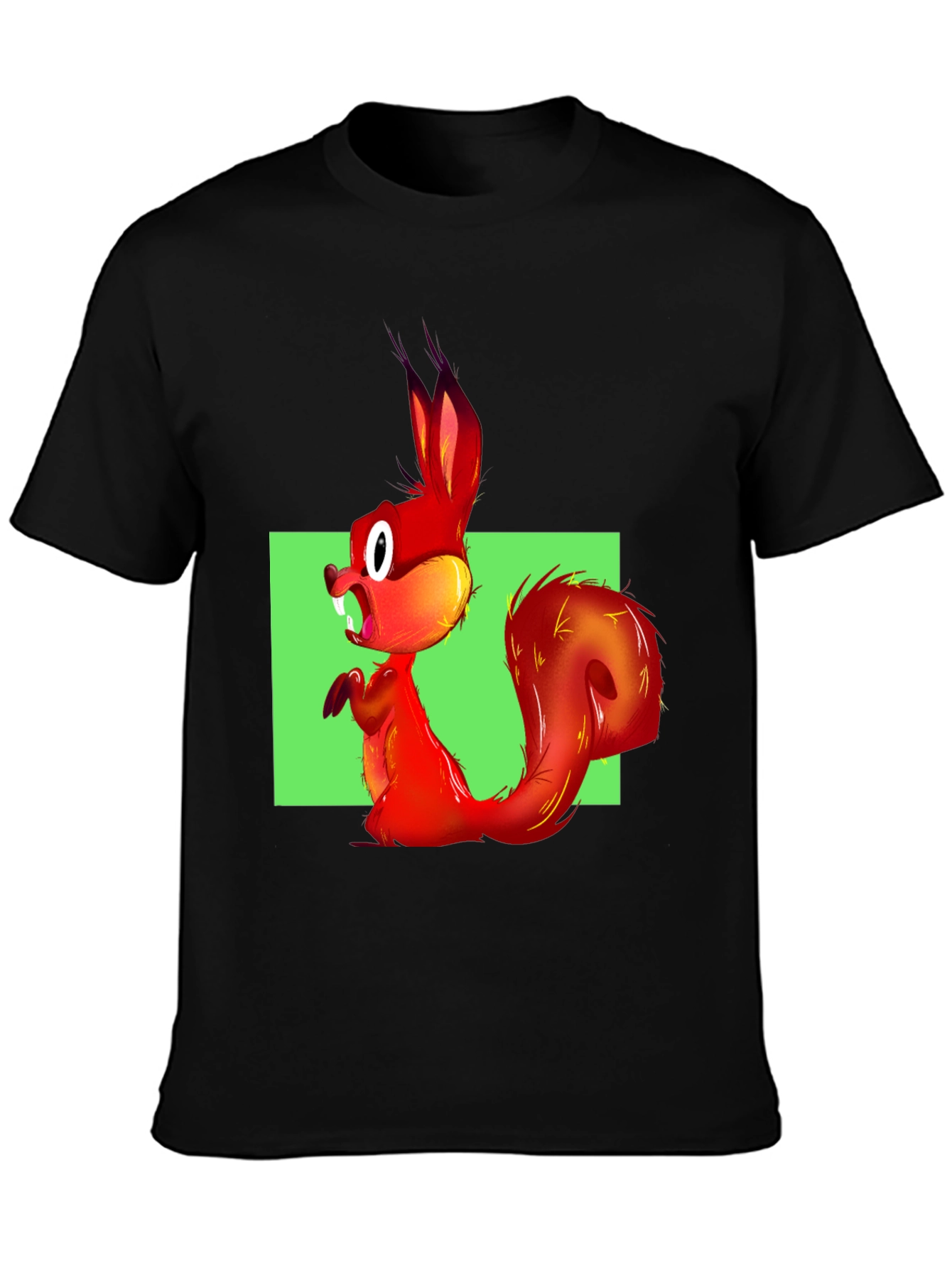 Black Squirrel Graphic Tee - Bold Cartoon Animal Print view 3