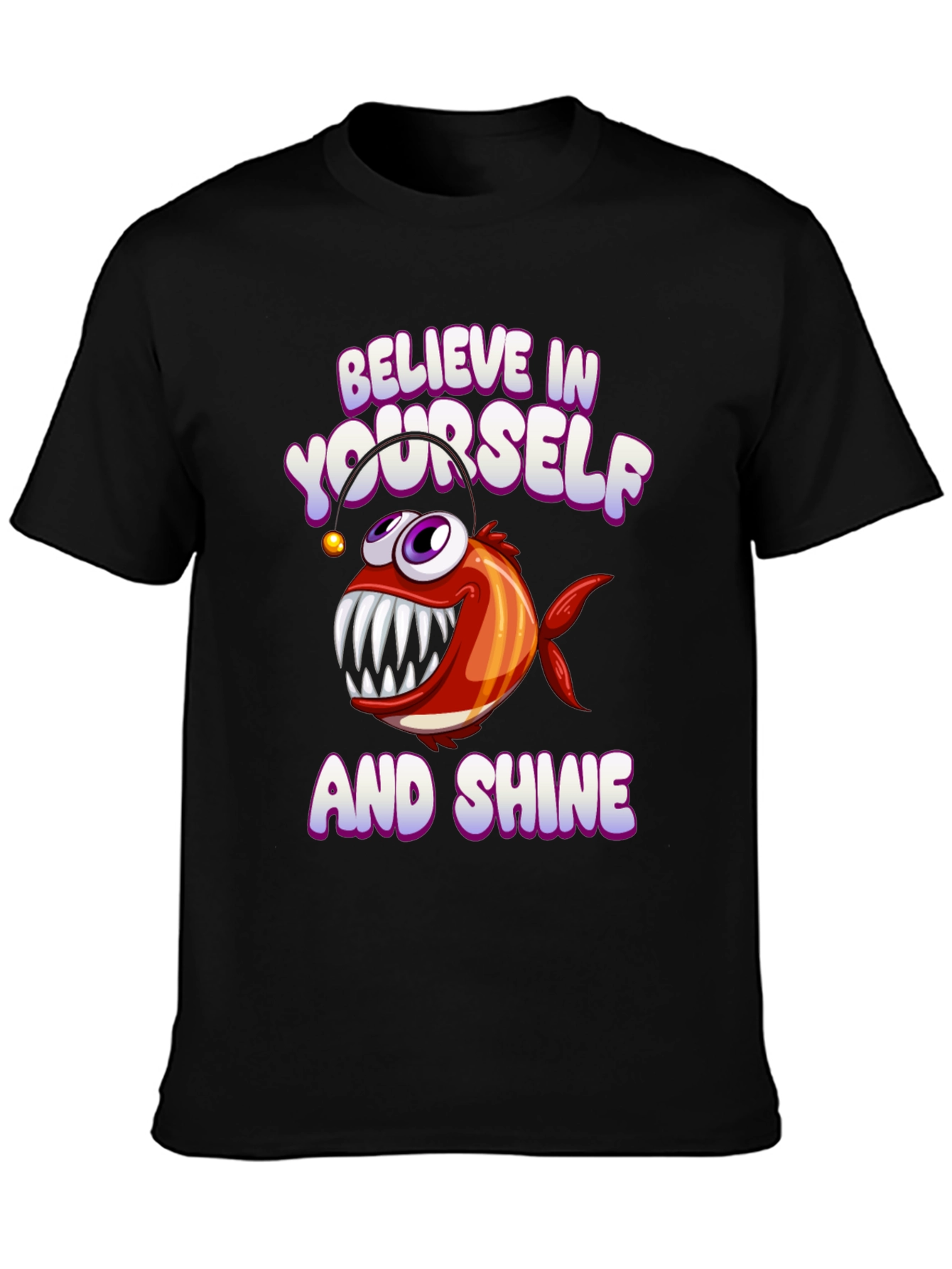 Black Believe in Yourself and Shine Graphic T-Shirt view 3
