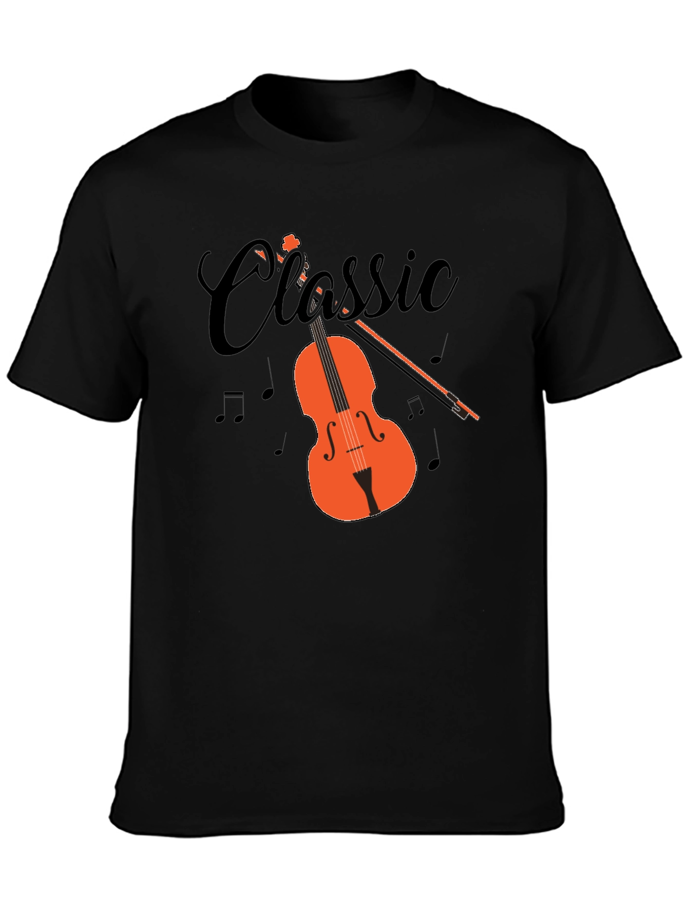 Black Classic Music T-Shirt view 3