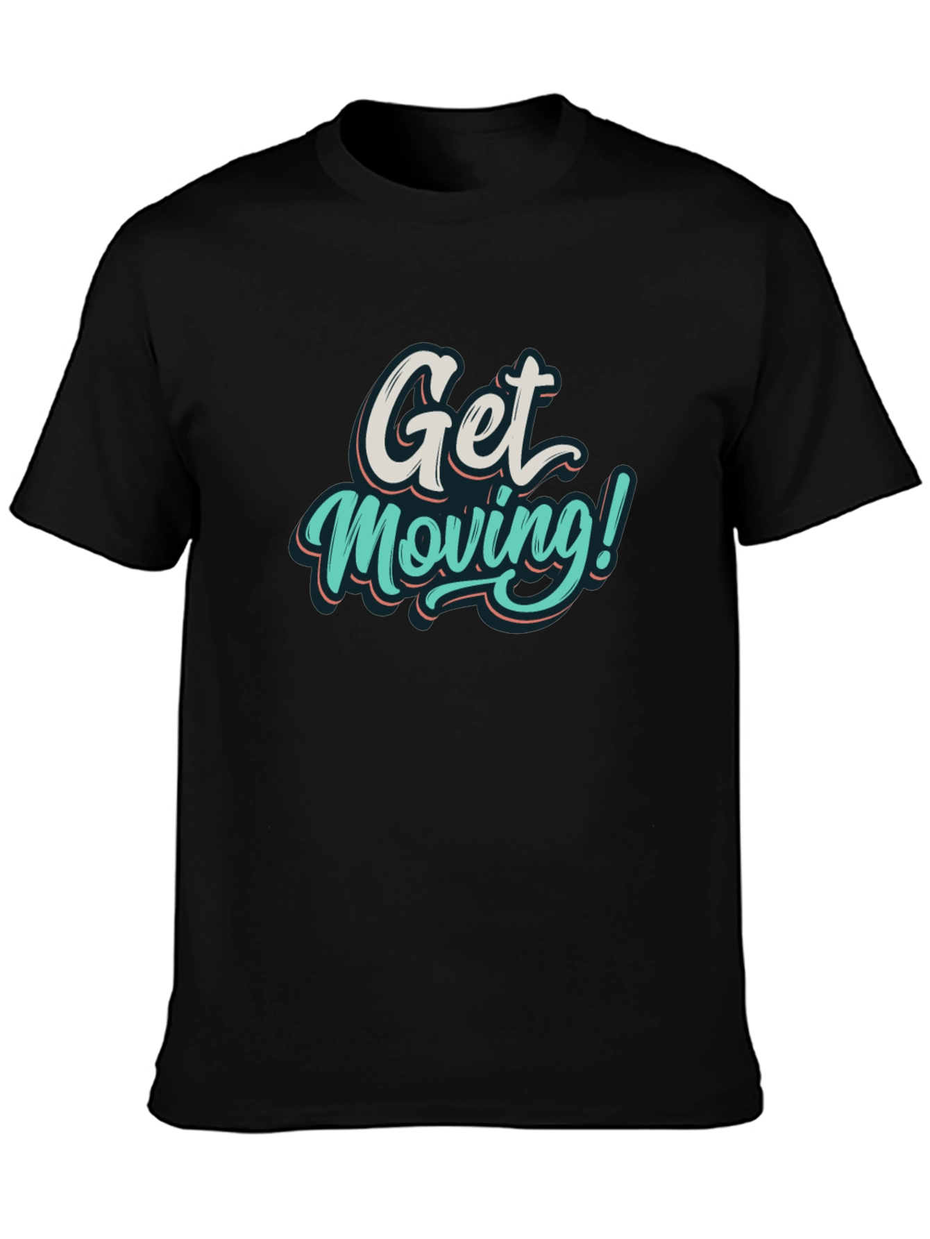 Black Get Moving Graphic T-Shirt view 3