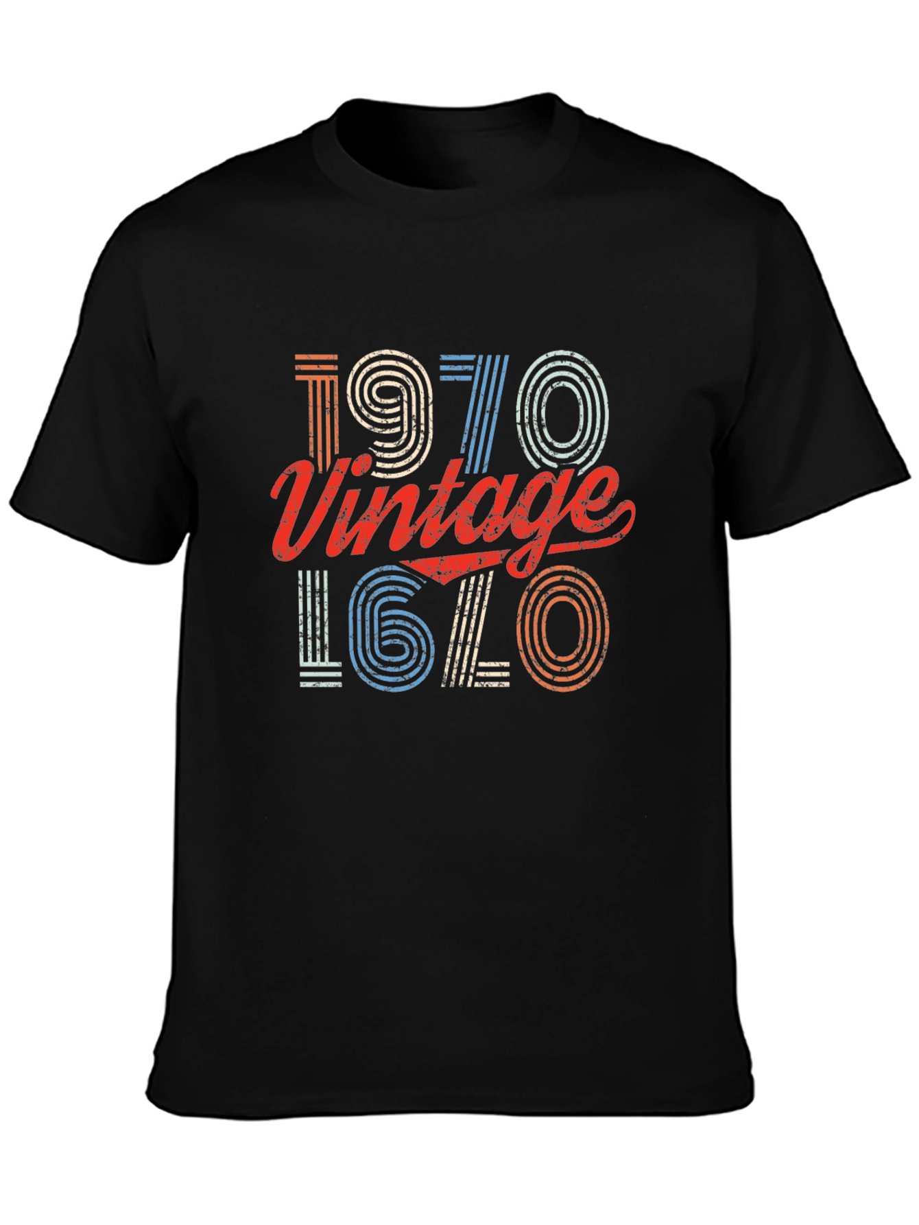 Black Vintage 1970 T-Shirt - Retro Birthday Gift view 3