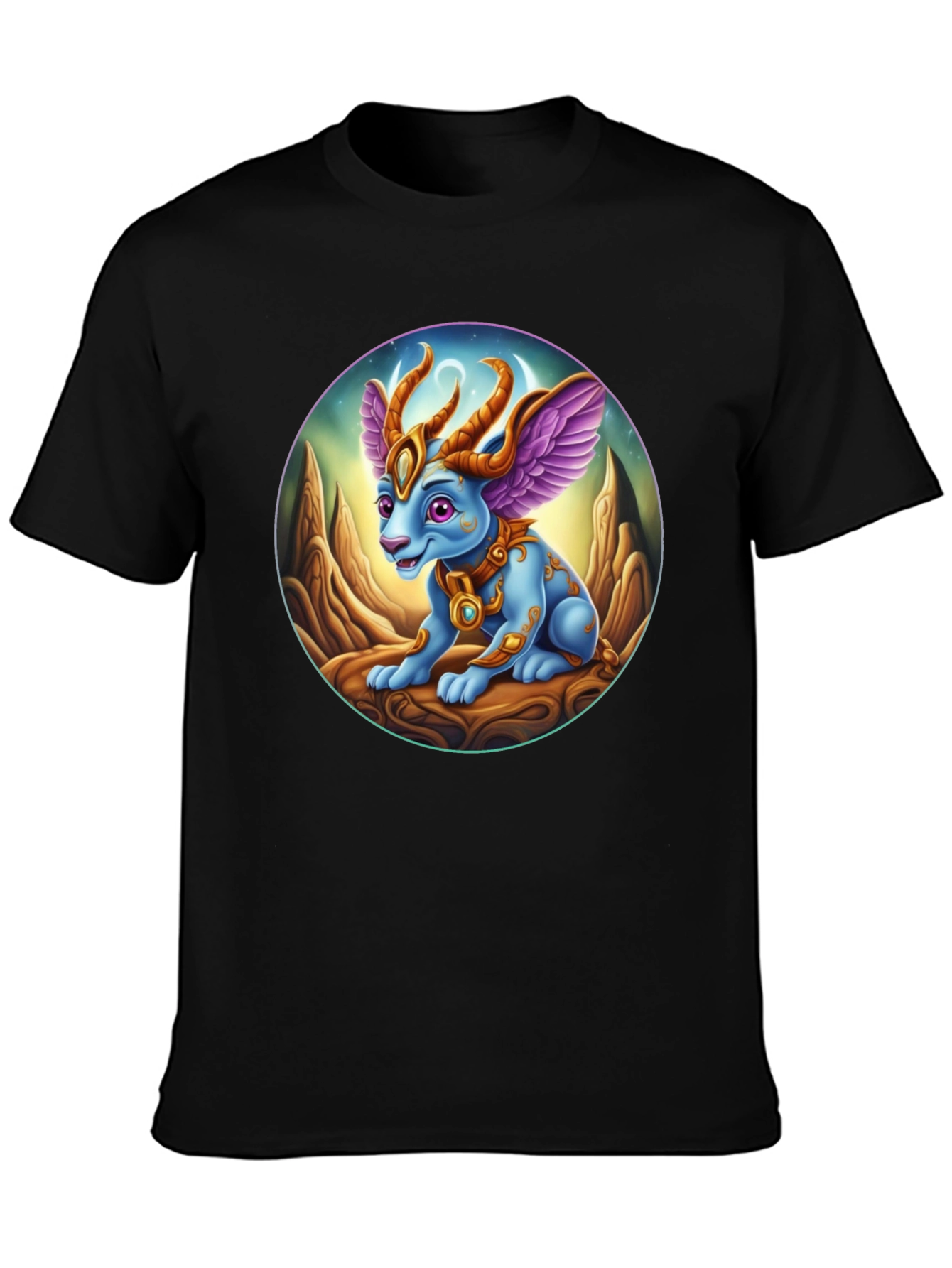 Black Fantasy Dragon T-Shirt - Unique Graphic Tee view 3