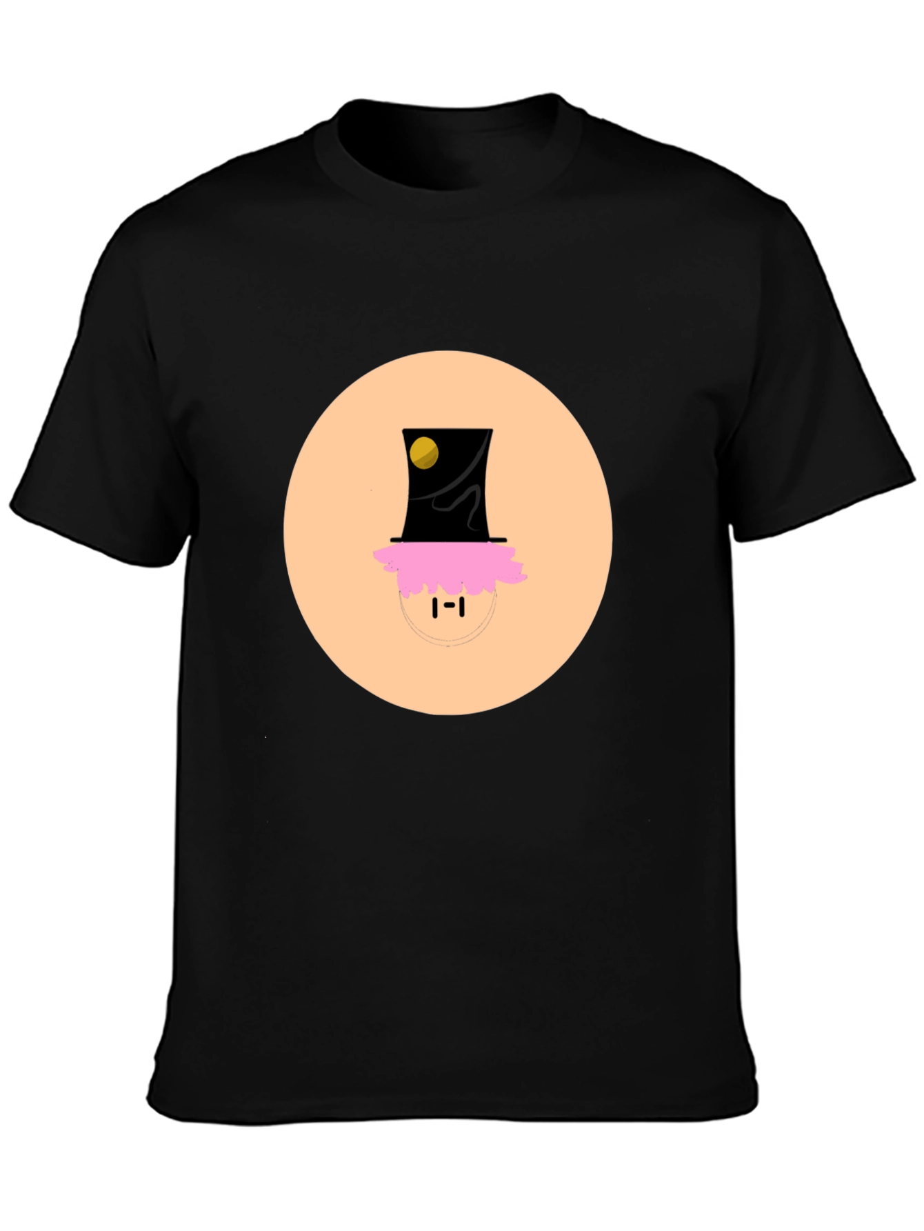 Black Funky Top Hat Tee - Unique Graphic Print T-Shirt view 3