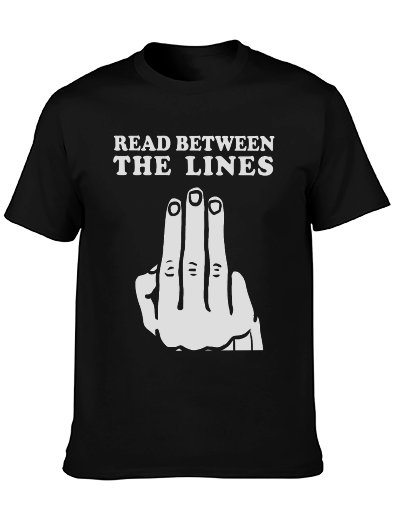 Black Read Between The Lines Graphic T-Shirt view 3