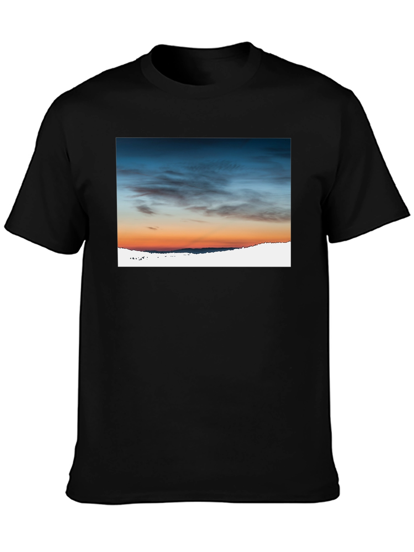 Black Sunset Sky Graphic Tee - Premium Cotton Blend view 3