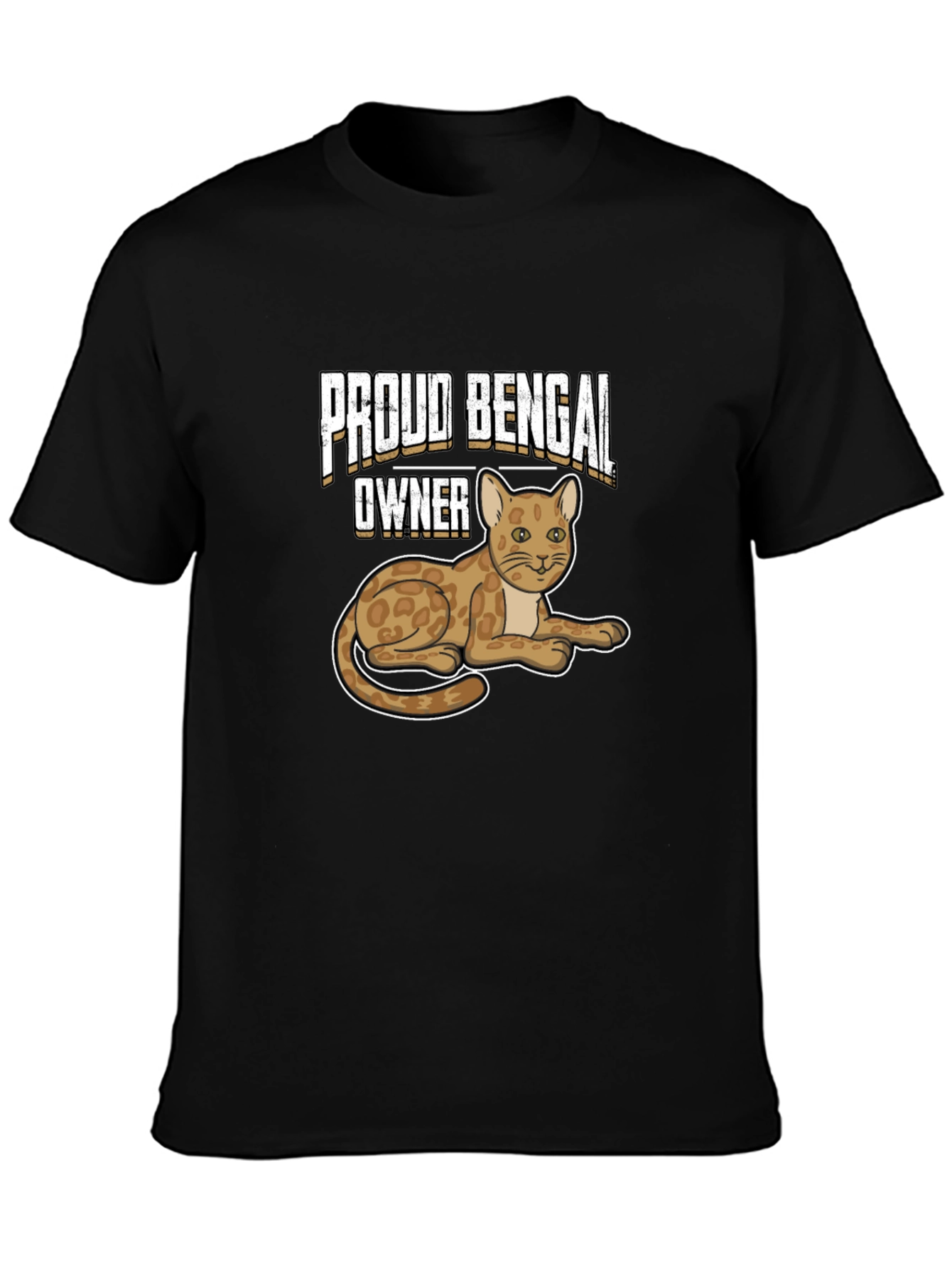Black Proud Bengal Owner Black T-Shirt view 3