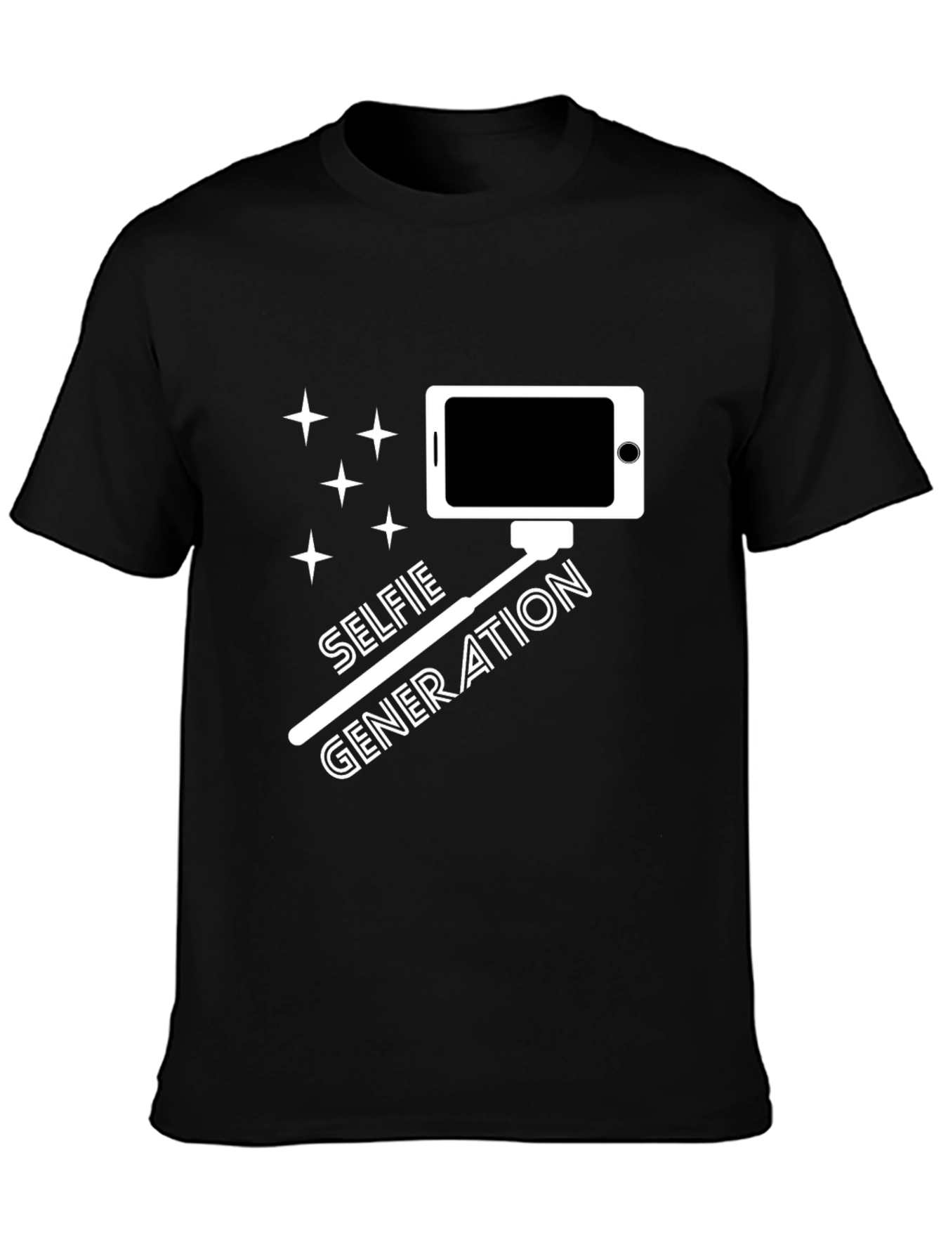 Black Selfie Generation Black T-Shirt view 3