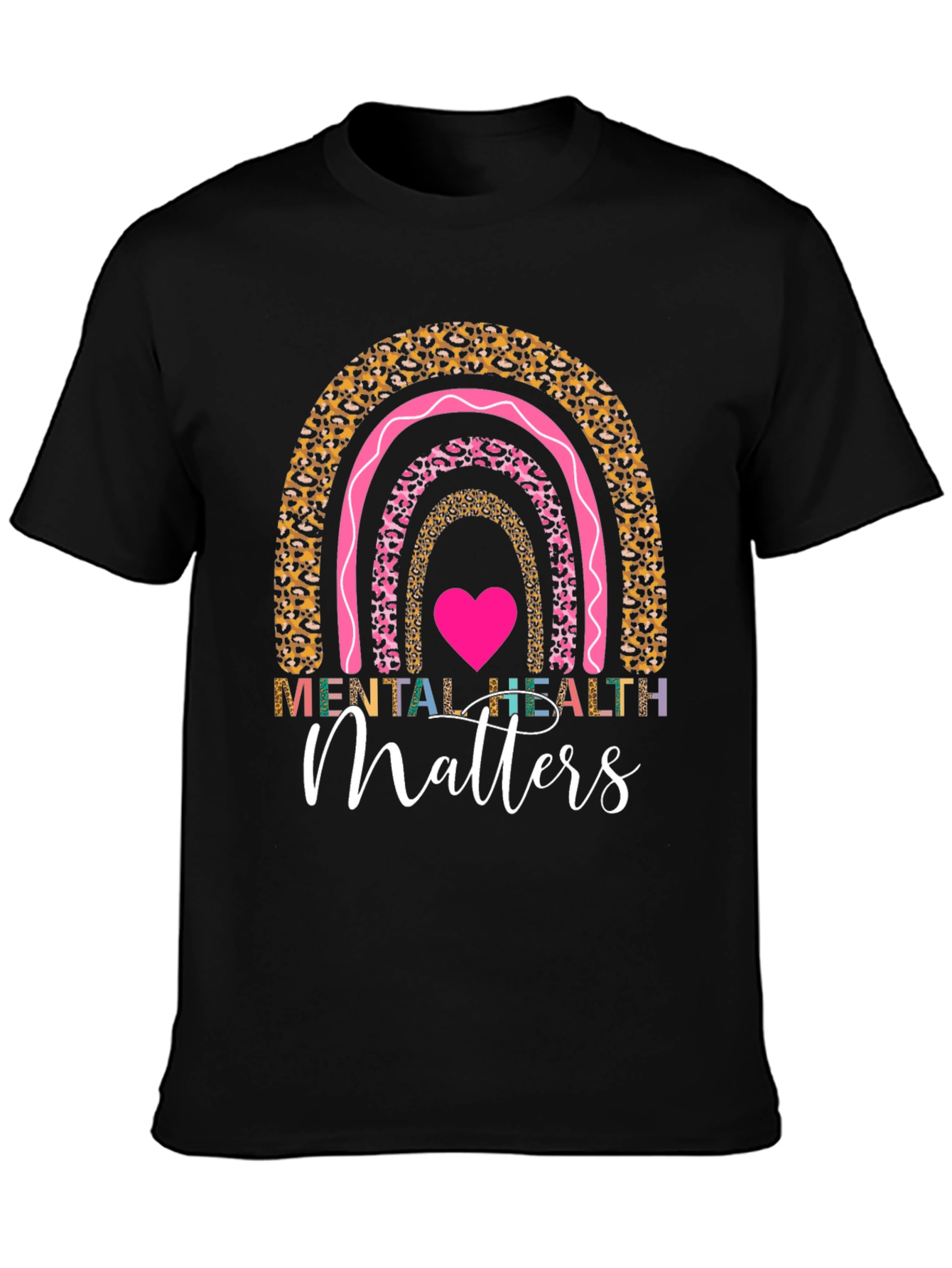 Black Mental Health Matters Rainbow Graphic Tee view 3