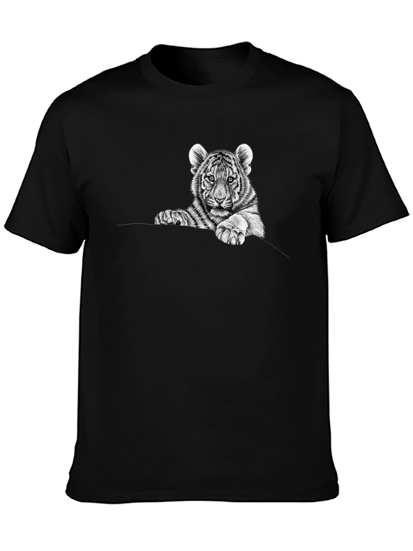 Black Tiger Cub Graphic Tee - Black Cotton view 3
