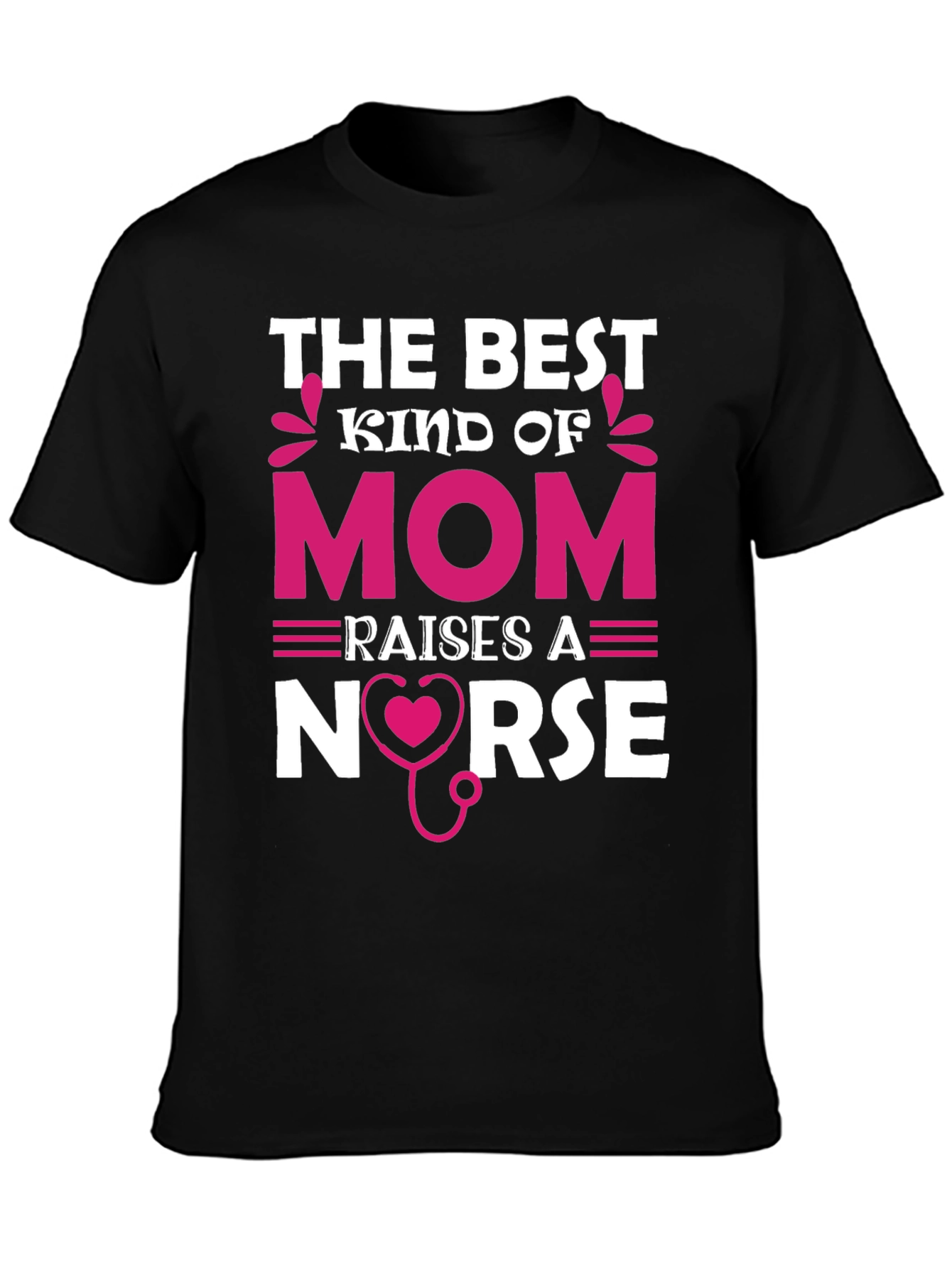 Black Best Kind of Mom Nurse T-Shirt view 3