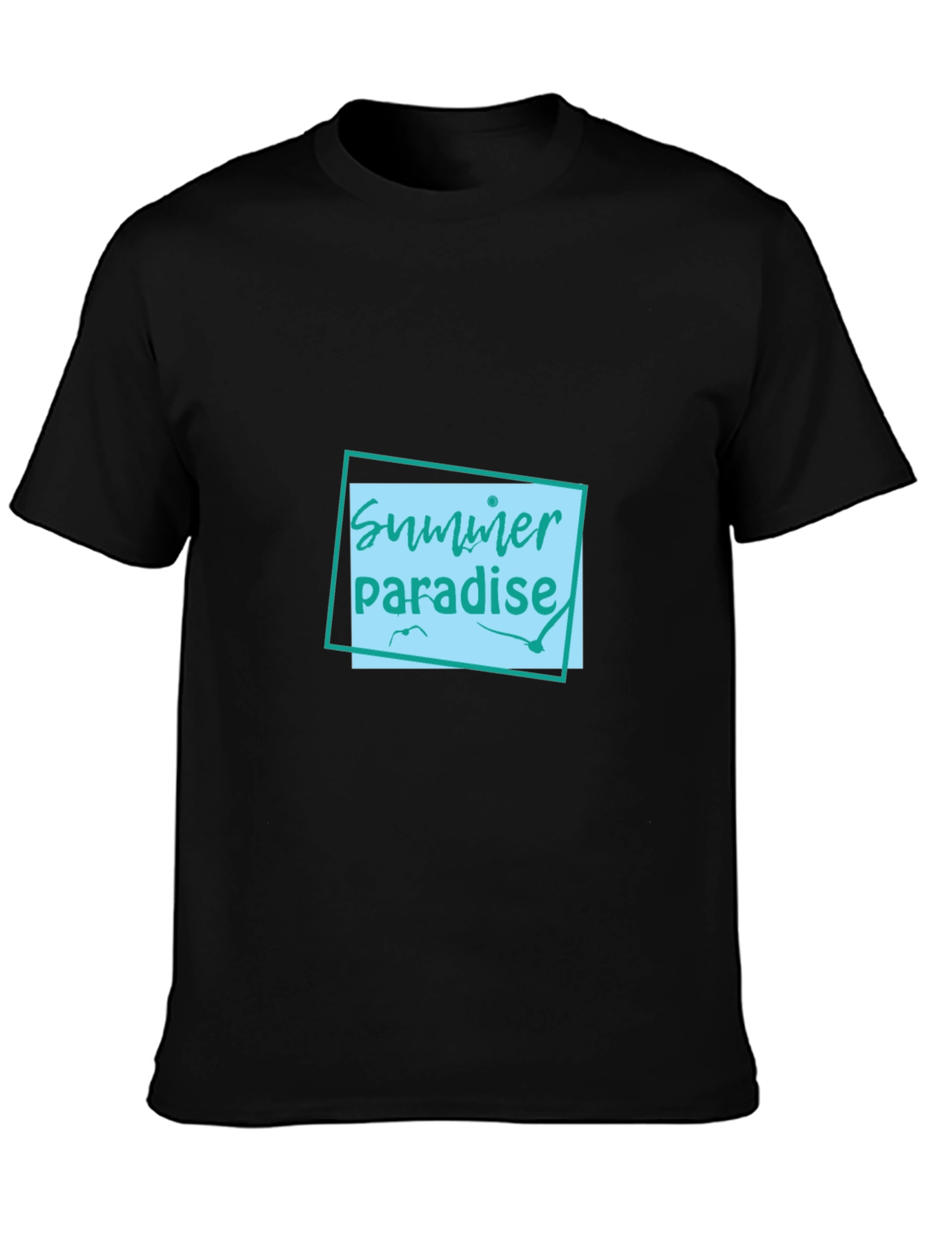 Black Summer Paradise Graphic Tee - Black view 3