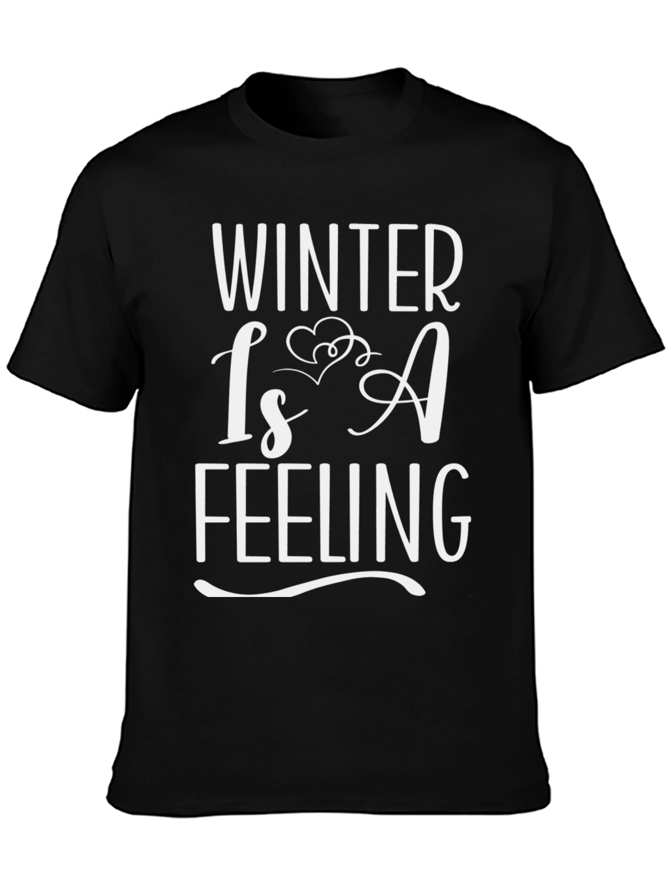 Black Winter is a Feeling T-Shirt Black view 3