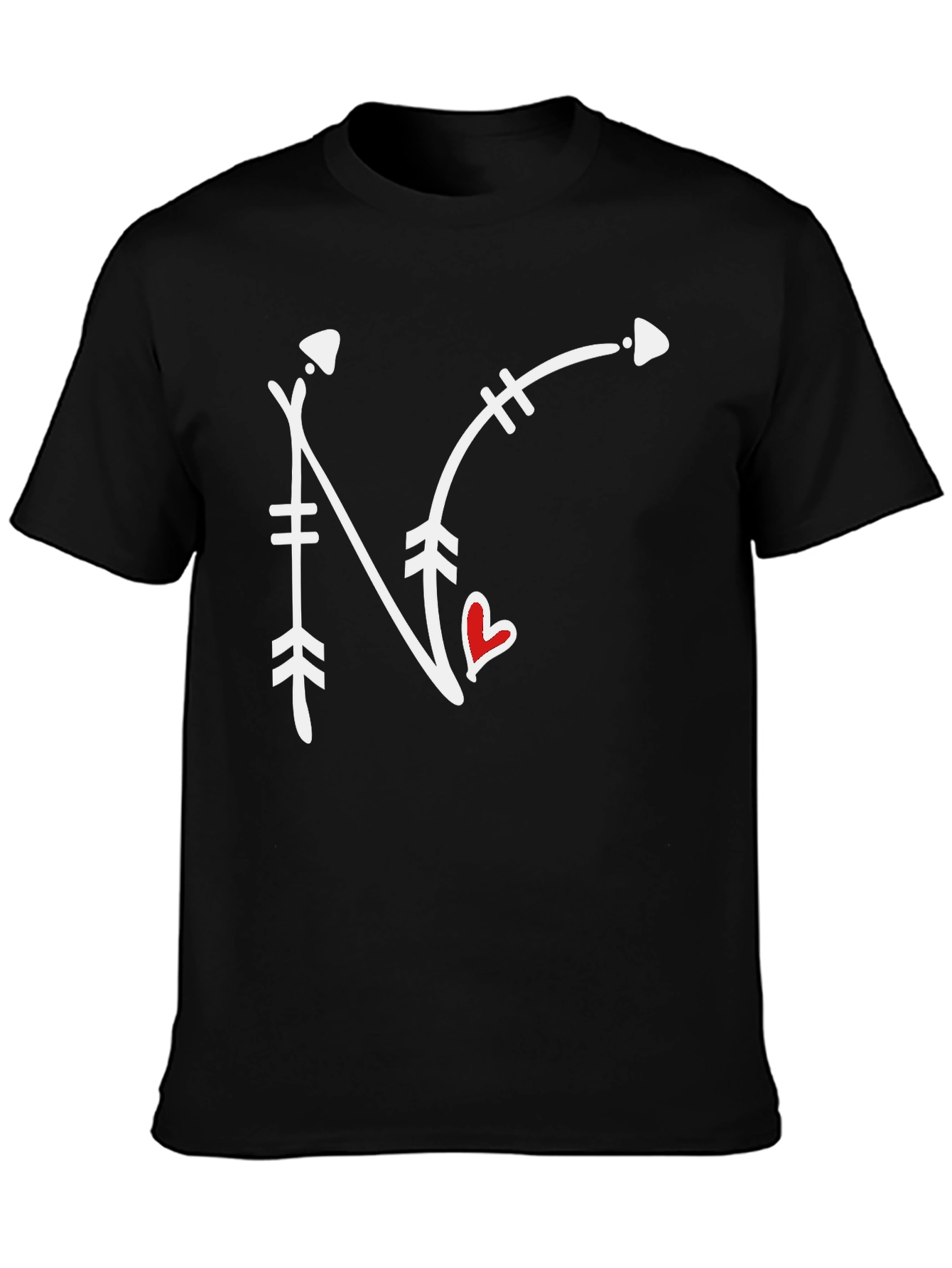 Black Arrow N Heart Graphic Tee - Black view 3