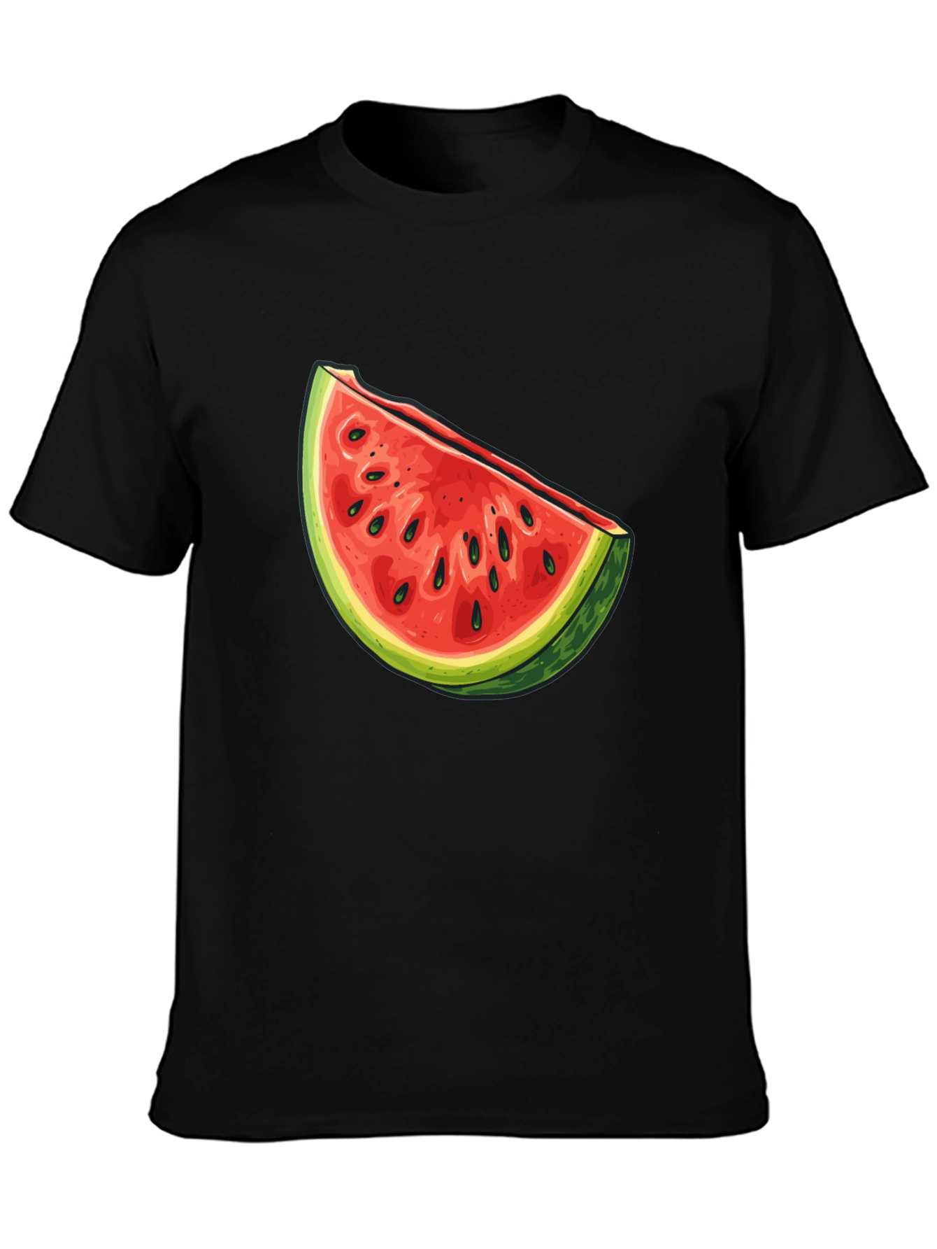 Black Watermelon Slice Graphic Tee - Unisex Casual Shirt view 3