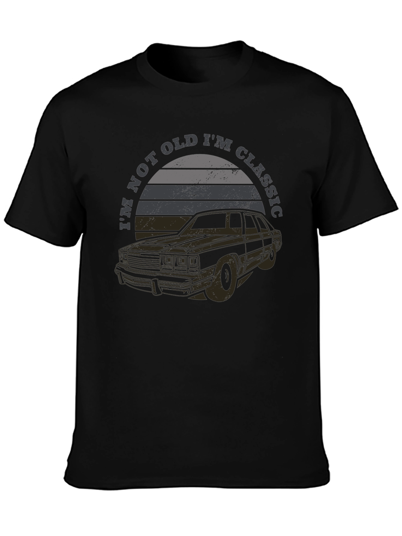 Black Classic Car T-Shirt - I'm Not Old I'm Classic view 3