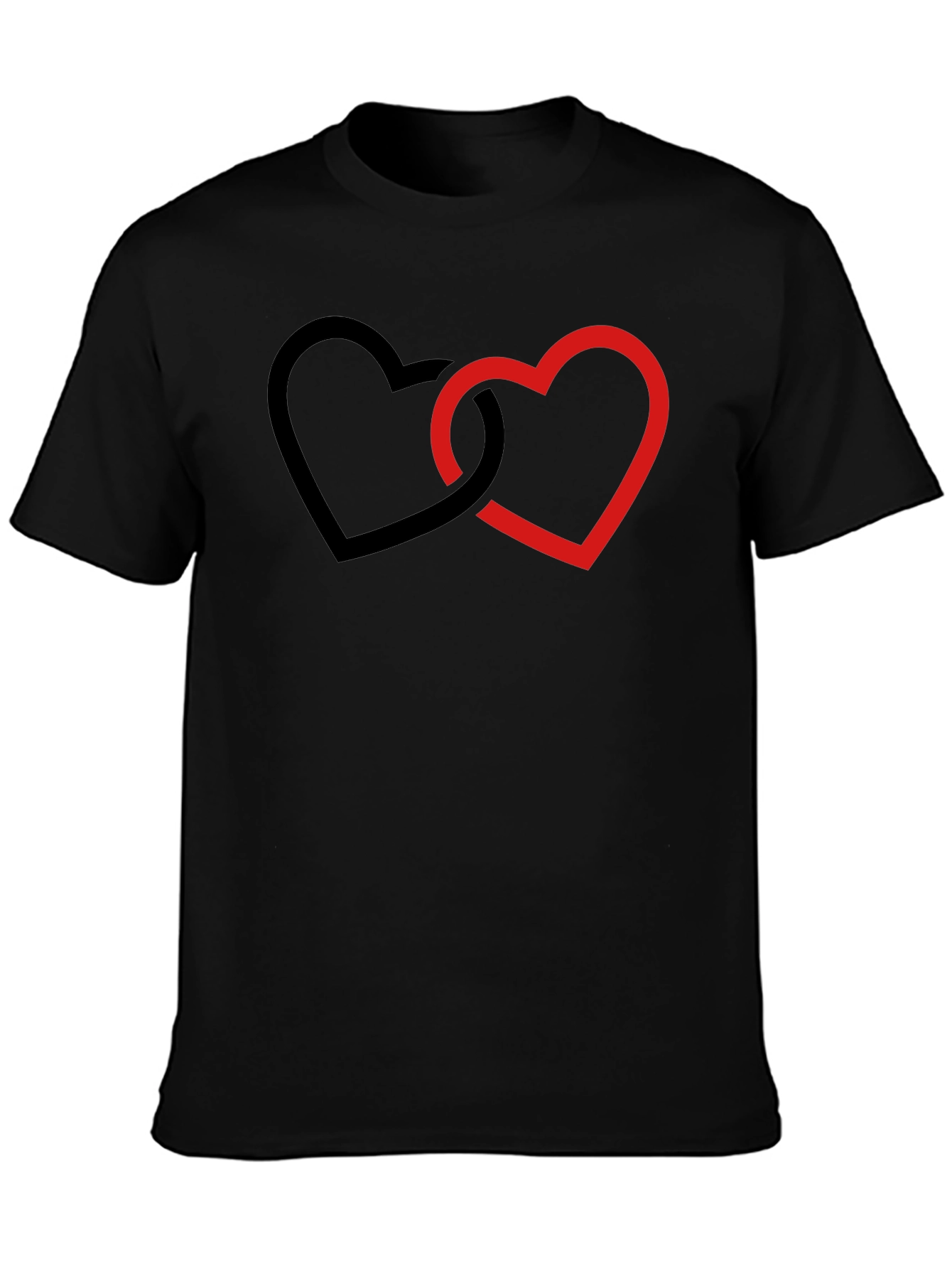 Black Linked Hearts Graphic Black T-Shirt view 3