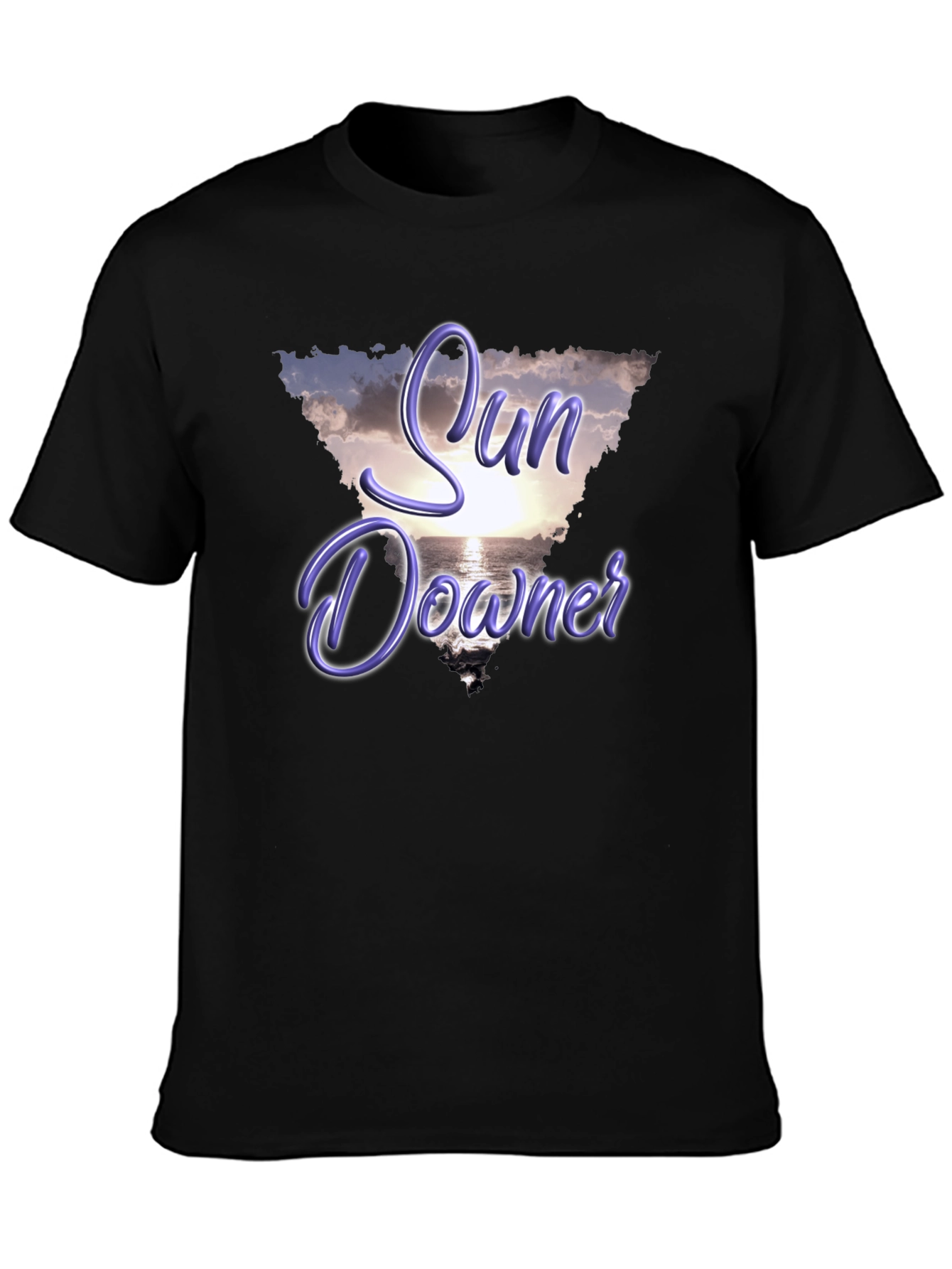 Black Sunset Beach Graphic Tee - Sundowner Design view 3