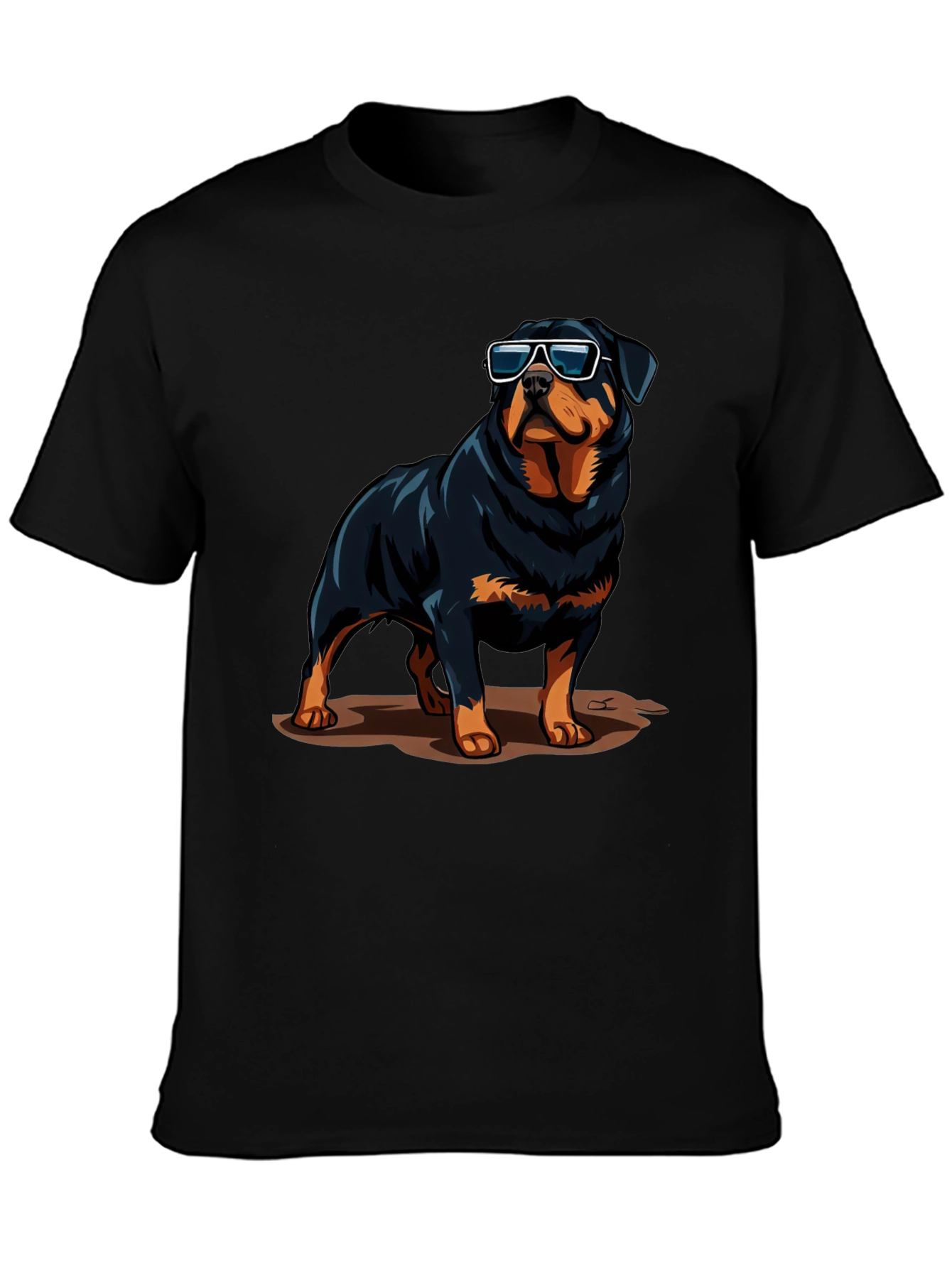 Black Cool Rottweiler Graphic Tee - Stylish Dog Lover Shirt view 3