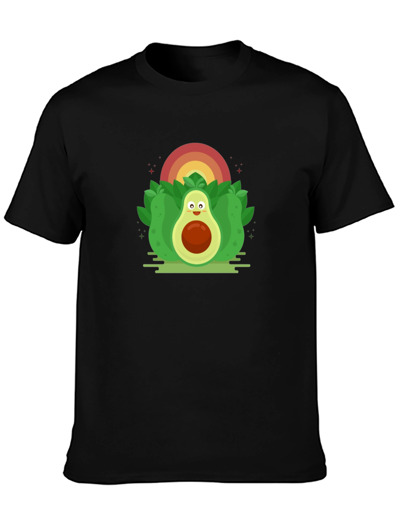 Black Avocado Rainbow Graphic Black T-Shirt view 3