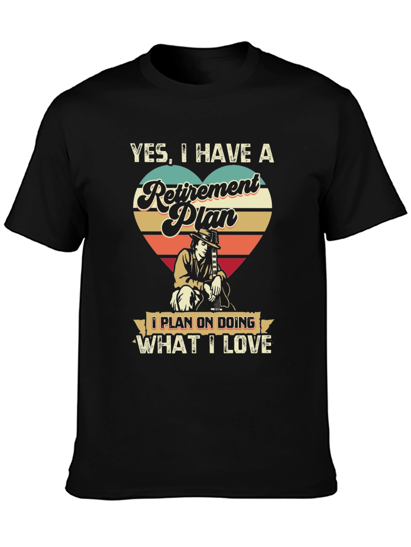 Black Retirement Plan T-Shirt - What I Love  view 3